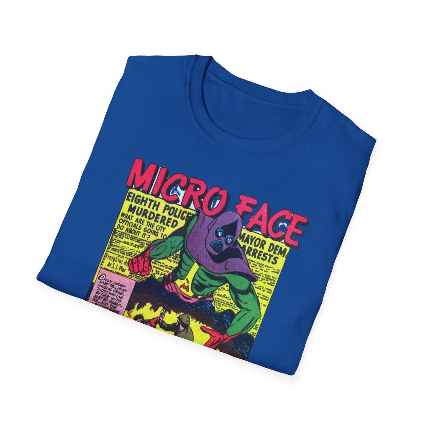 Retro Micro Face Comic Character T-Shirt - Fun Unisex Tee Made With 100% Cotton