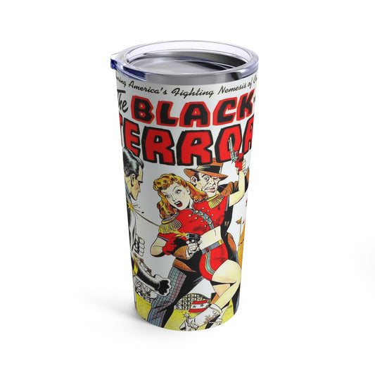 Vintage Black Terror Comic Cover 20oz Tumbler - Old School Male 