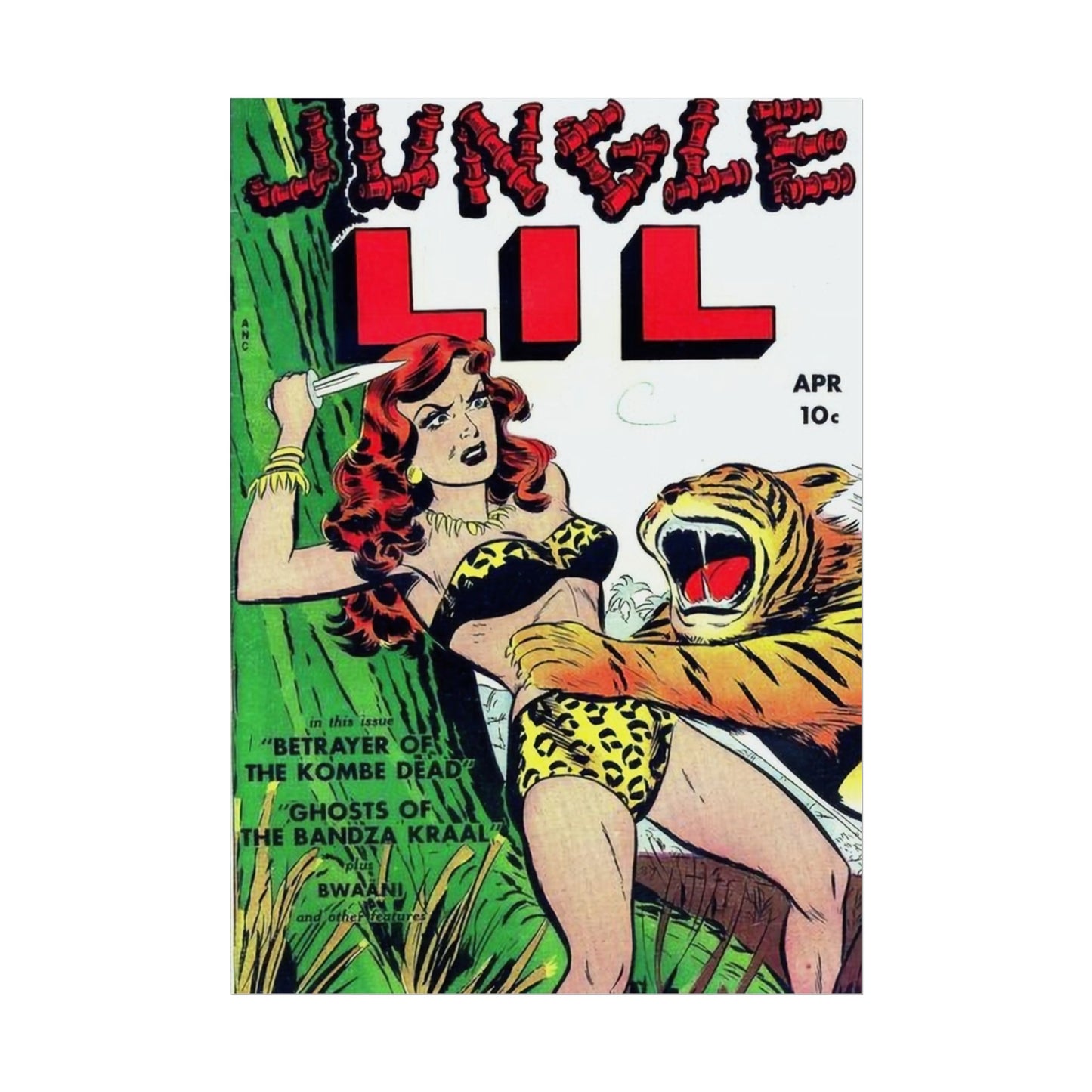 Retro Comic Jungle Lil Rolled Poster - Old School Male 