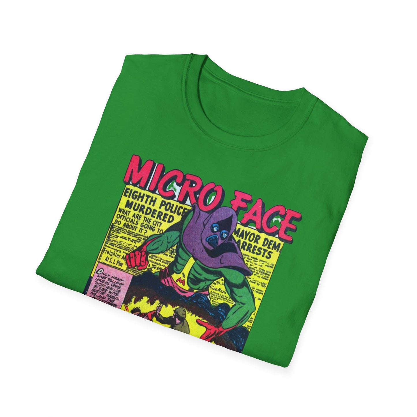 Retro Micro Face Comic Character T-Shirt - Fun Unisex Tee Made With 100% Cotton