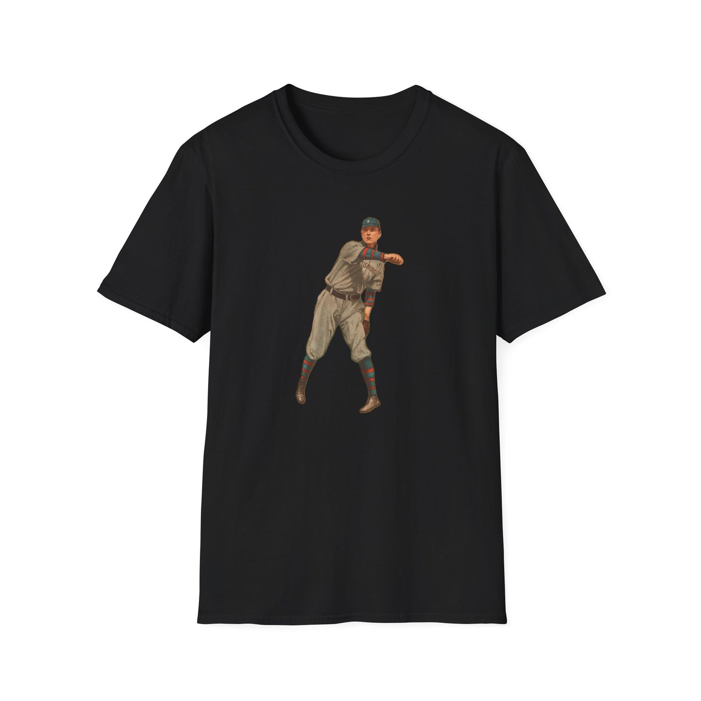 Retro Baseball Player Unisex Softstyle Tee - Old School Male 