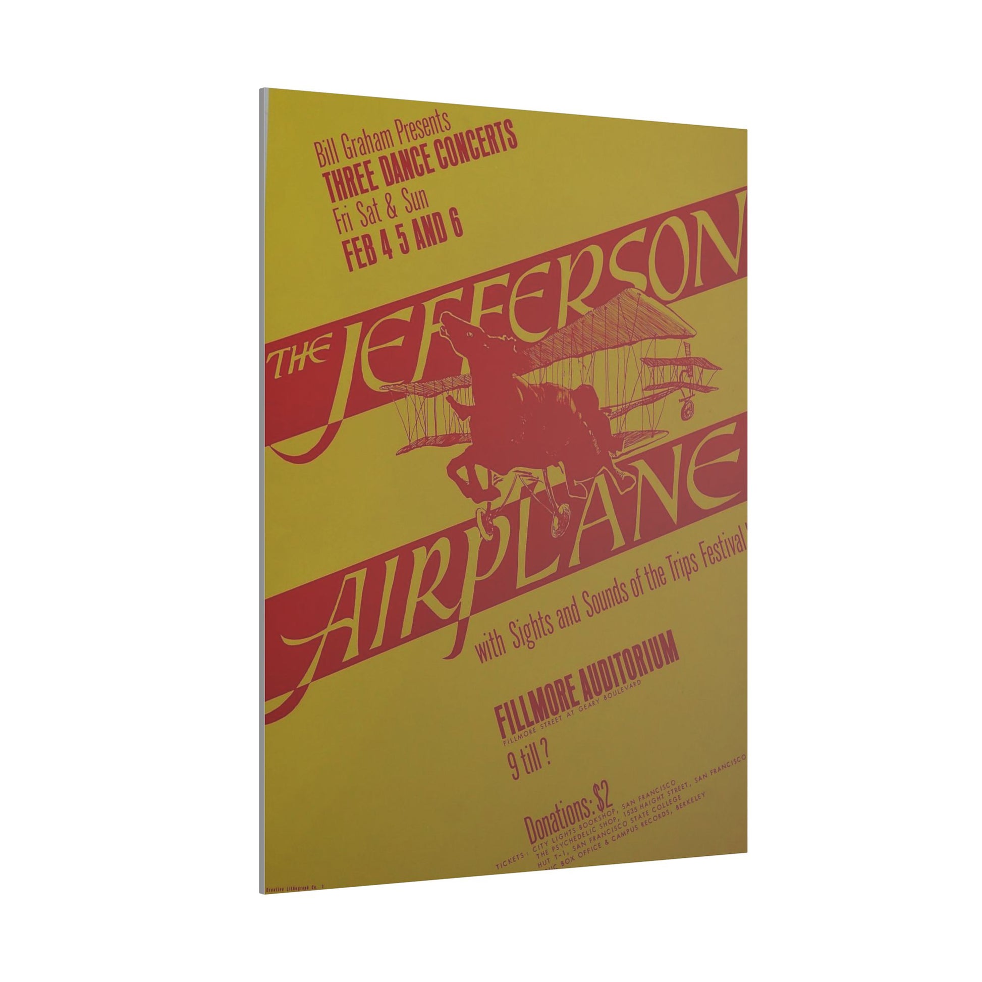 Retro Jefferson Airplane Concert Poster on Canvas - Old School Male 