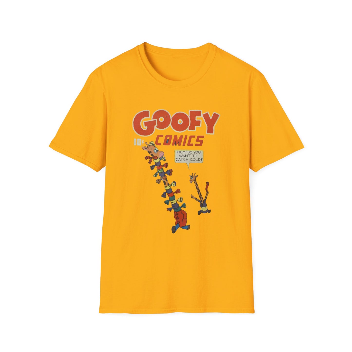 Retro Goofy Comics Giraffe T-Shirt | Unique Comic Book T-Shirts for Quirky Style