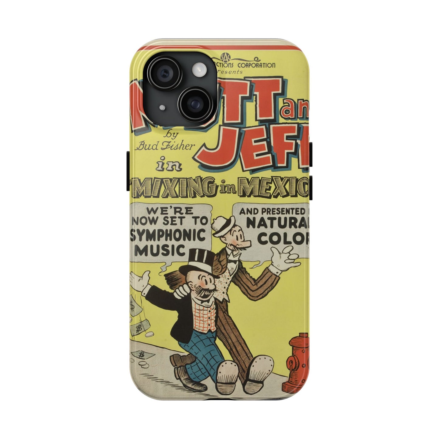 Durable Mutt and Jeff Phone Protection Cases - Old School Male 