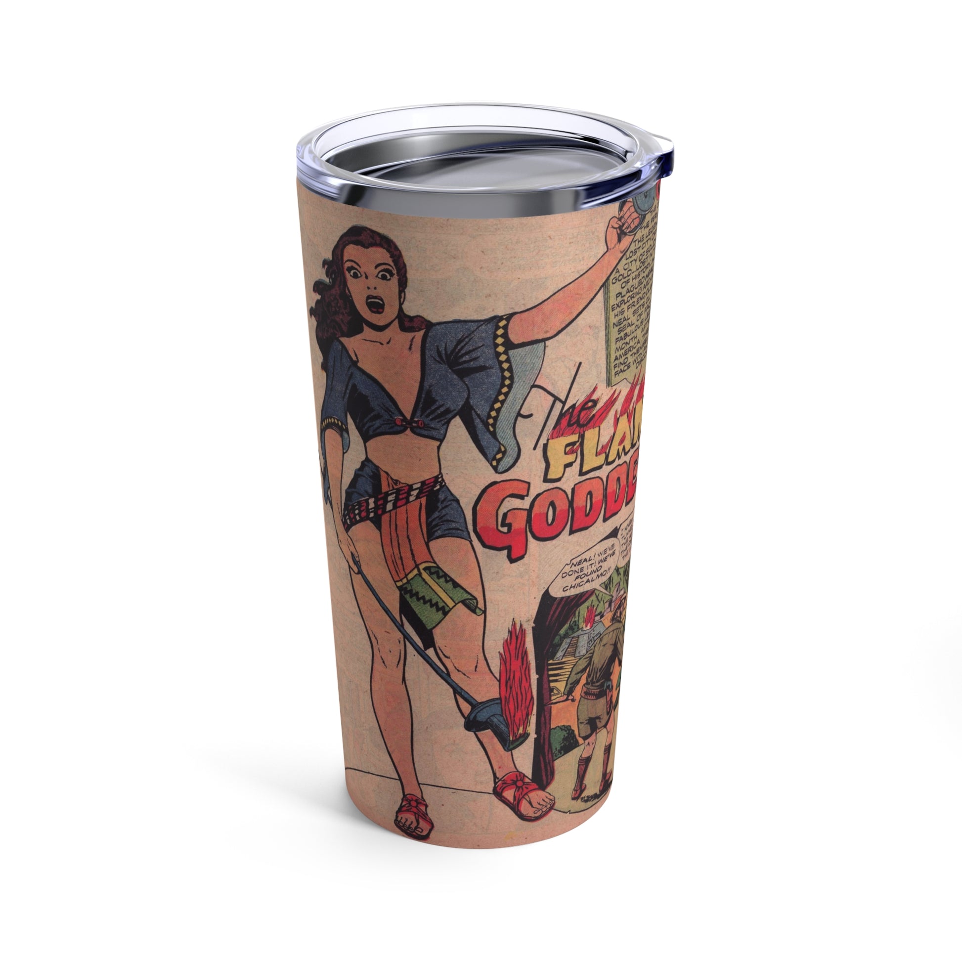 Flame Goddess Retro 20oz Insulated Tumbler - Old School Male 