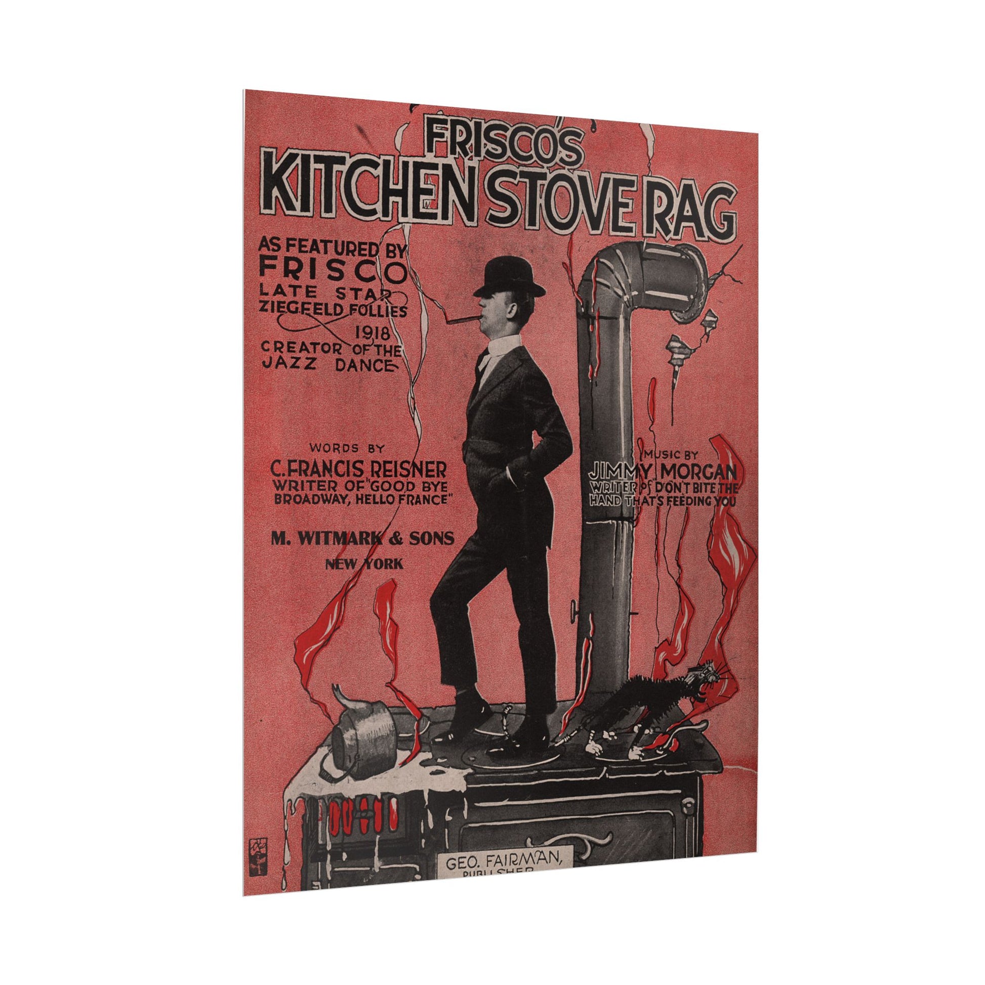 Frisco's Kitchen Stove Rag Rolled Poster - Old School Male 