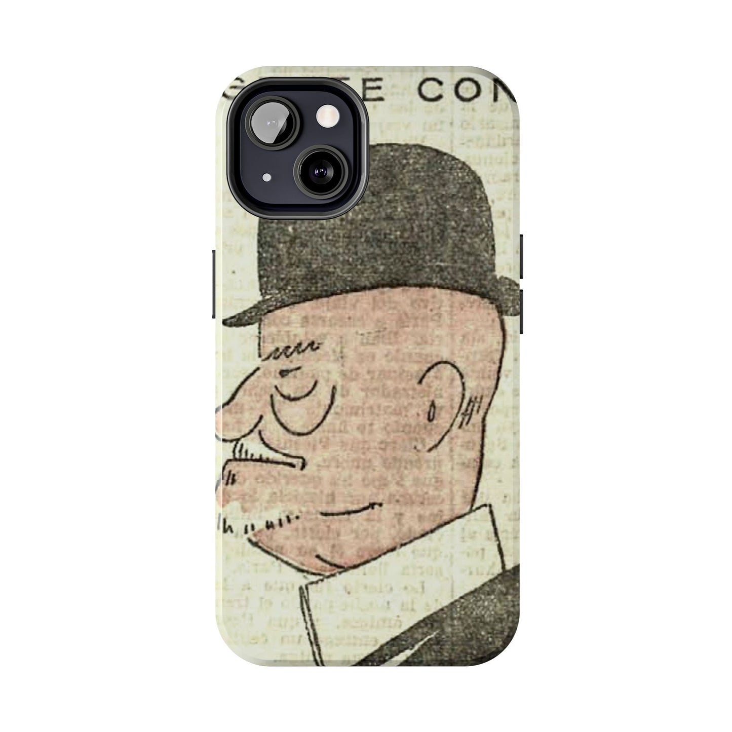 Dapper Gent in Bowler Hat Phone Case - Old School Male 