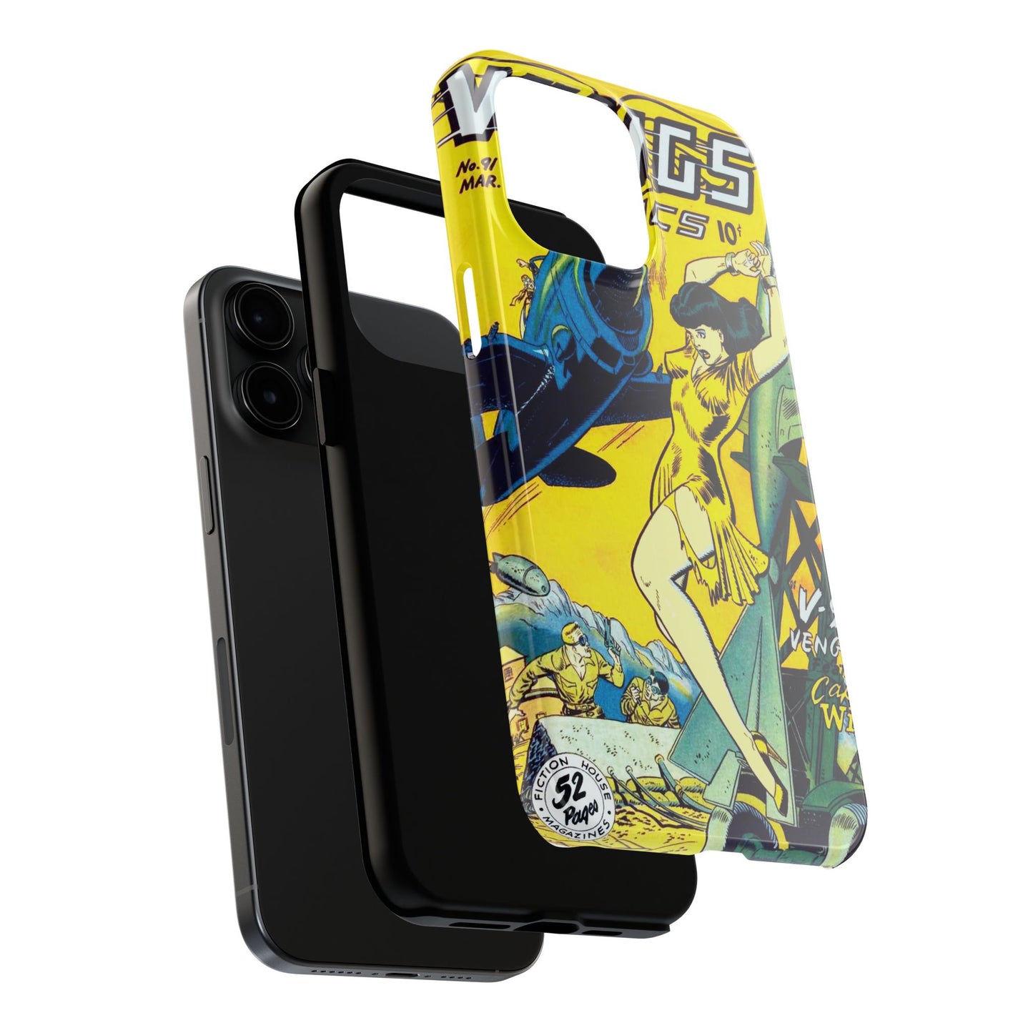 Vintage Comic Book Phone Case - Retro Design Shield