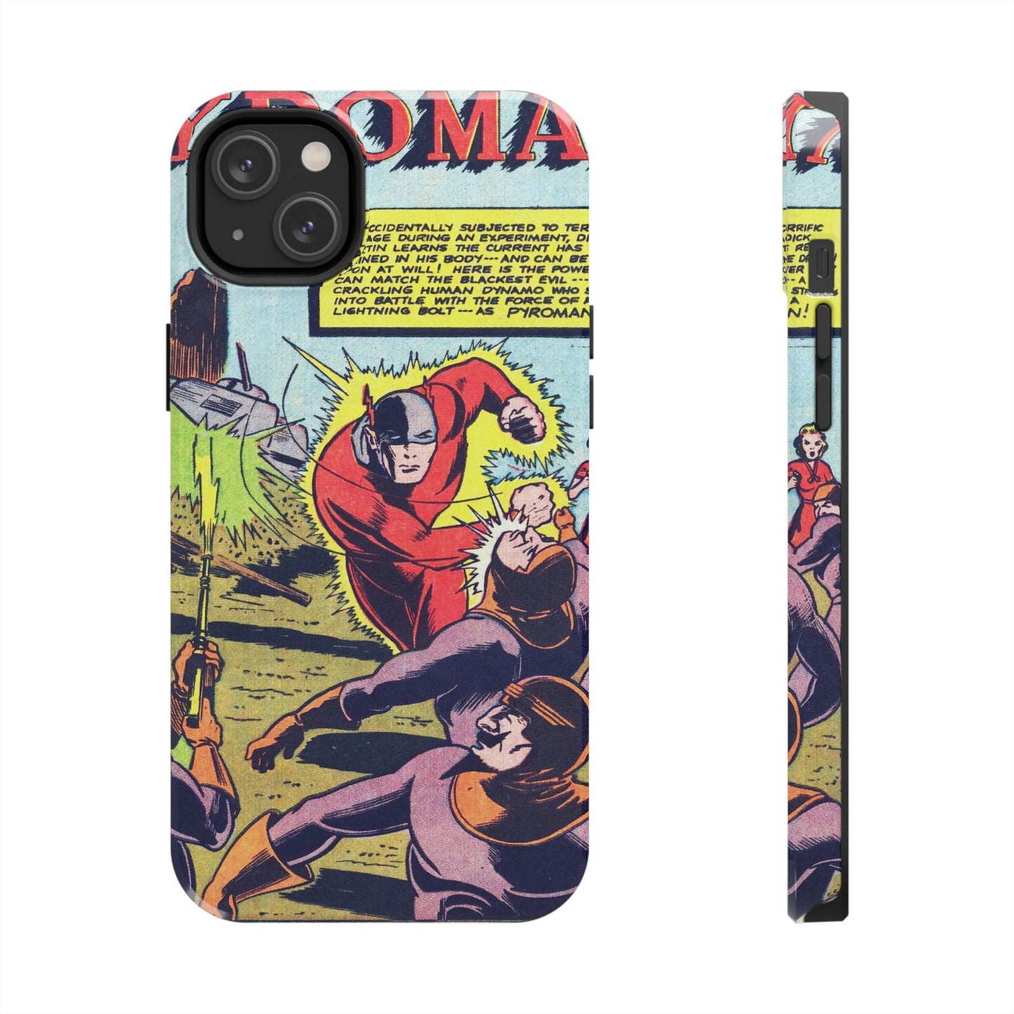 Vintage Pyroman Comic Page Durable Phone Cases - Old School Male 