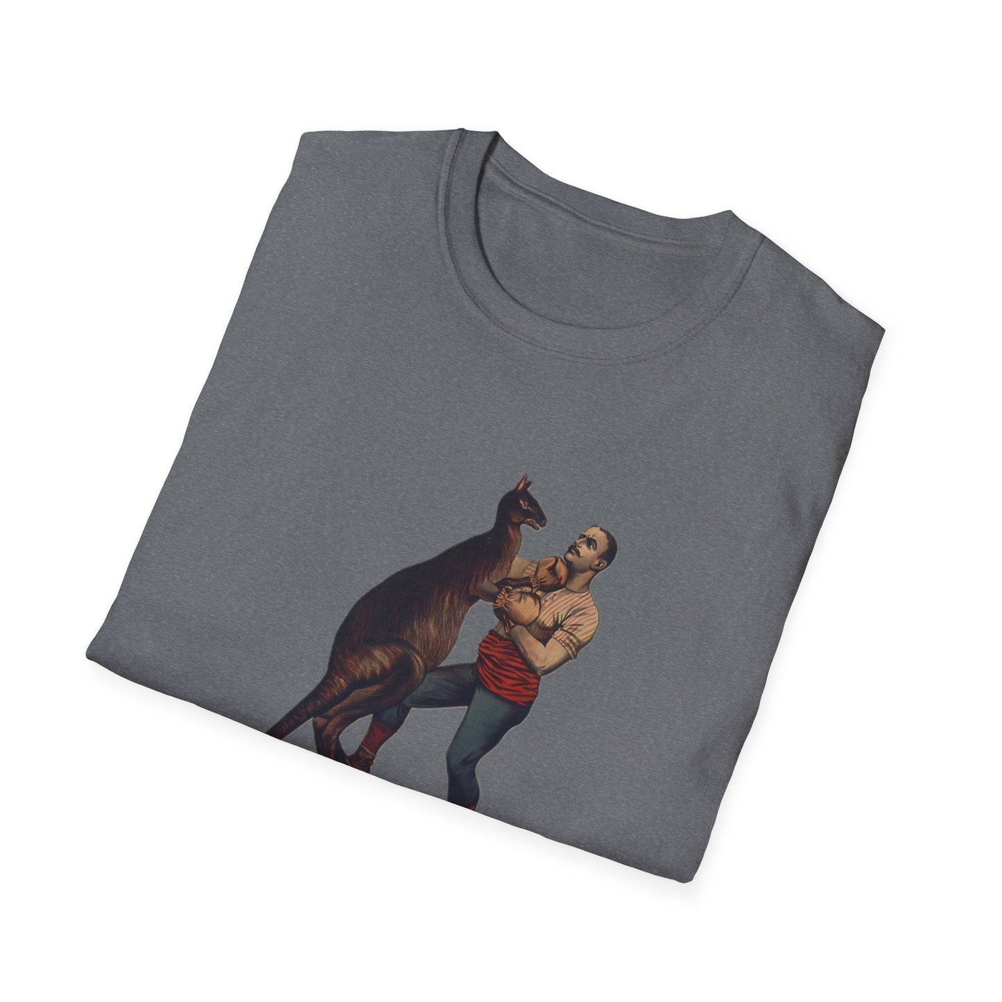 Retro Boxing Kangaroo Graphic Tee - Old School Male 