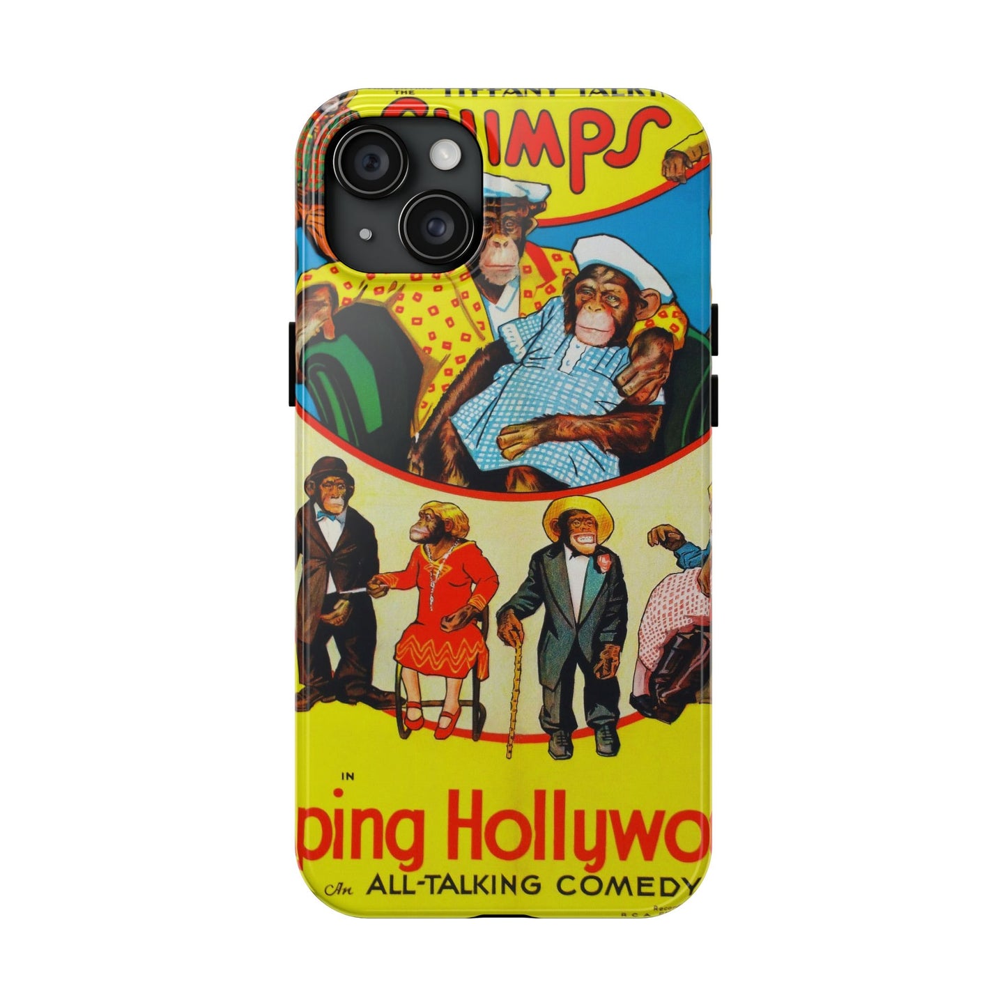 Humorous Chimpanzee-Themed Durable Phone Cases - Old School Male 