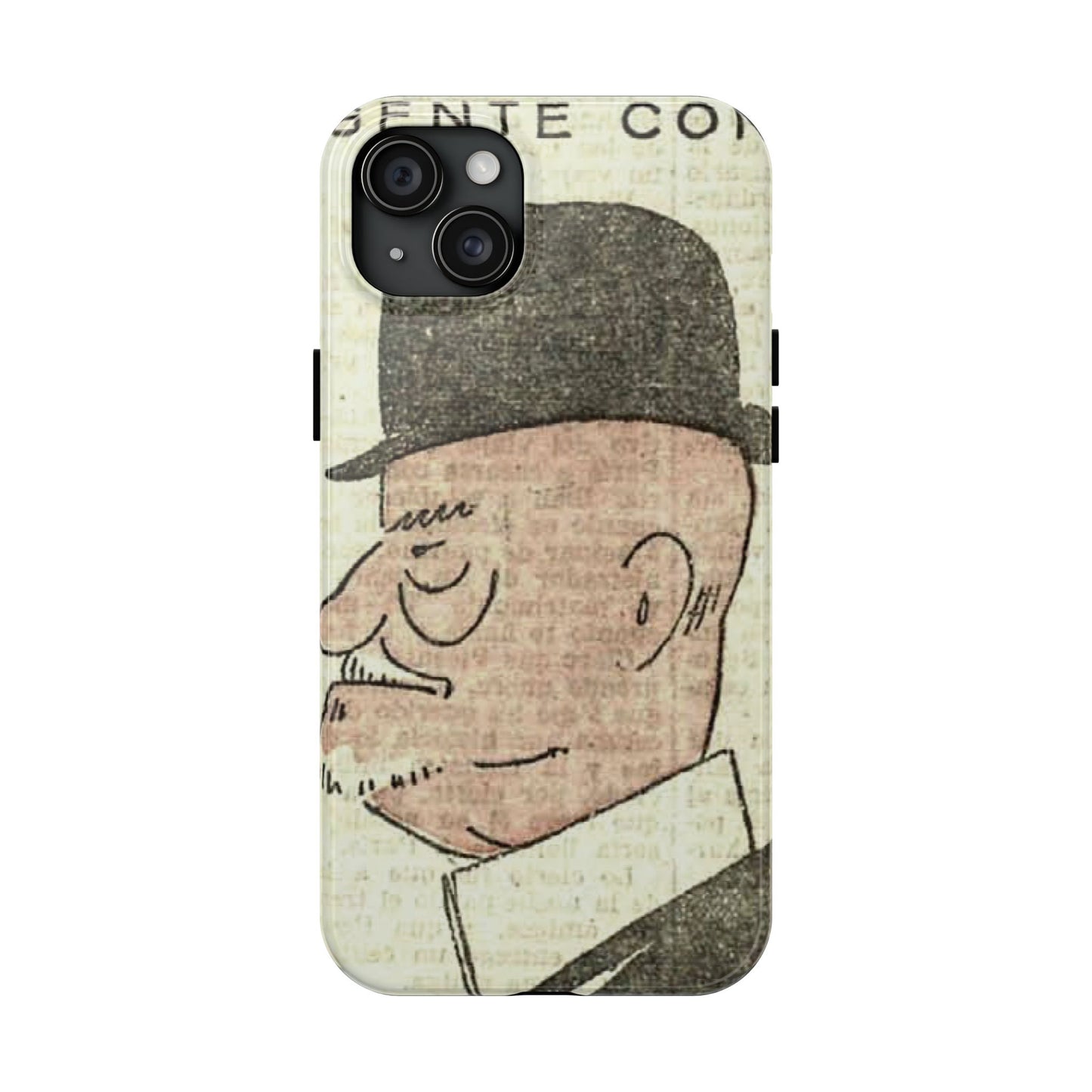 Dapper Gent in Bowler Hat Phone Case - Old School Male 