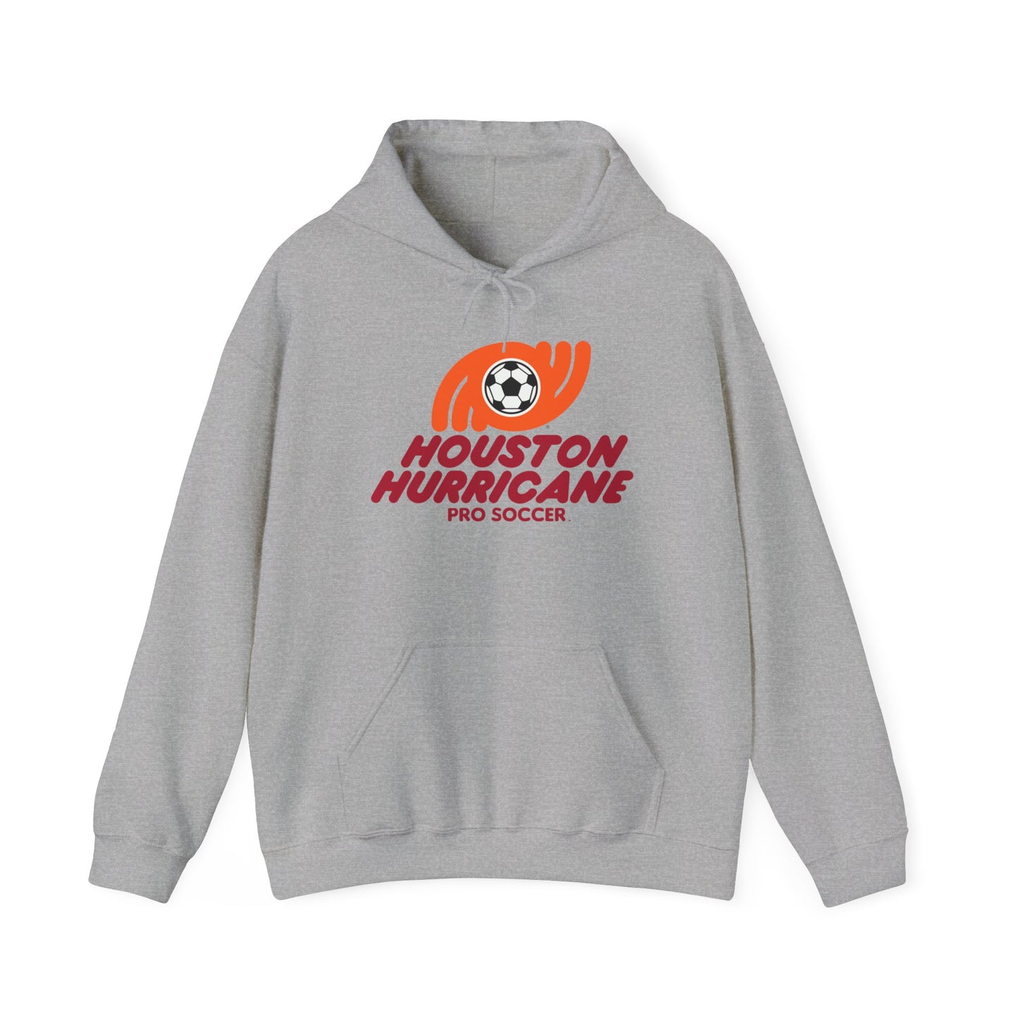 Houston Hurricane Soccer Hoodie - Unisex, Cozy Cotton-Poly Blend, Adjustable Hood, Pouch Pocket