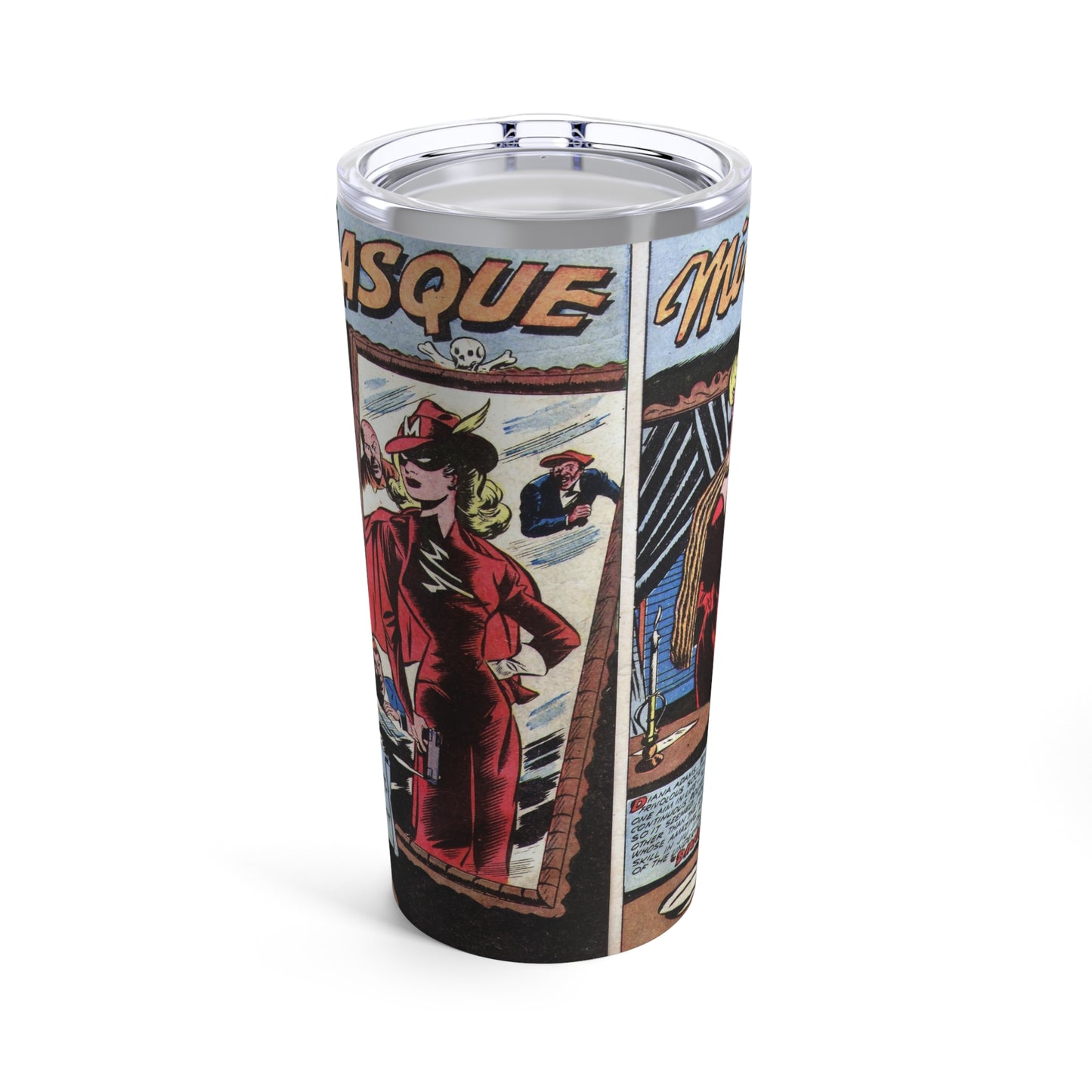 Vintage Miss Masque Comic Page Insulated Tumbler 20oz - Old School Male 