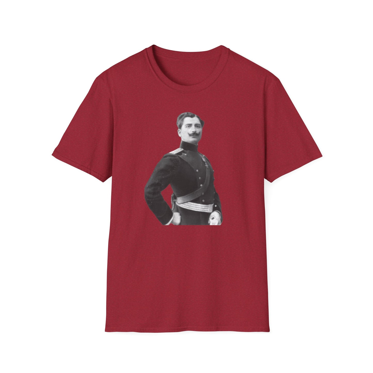 Retro Soldier with Mustache Unisex Softstyle Tee