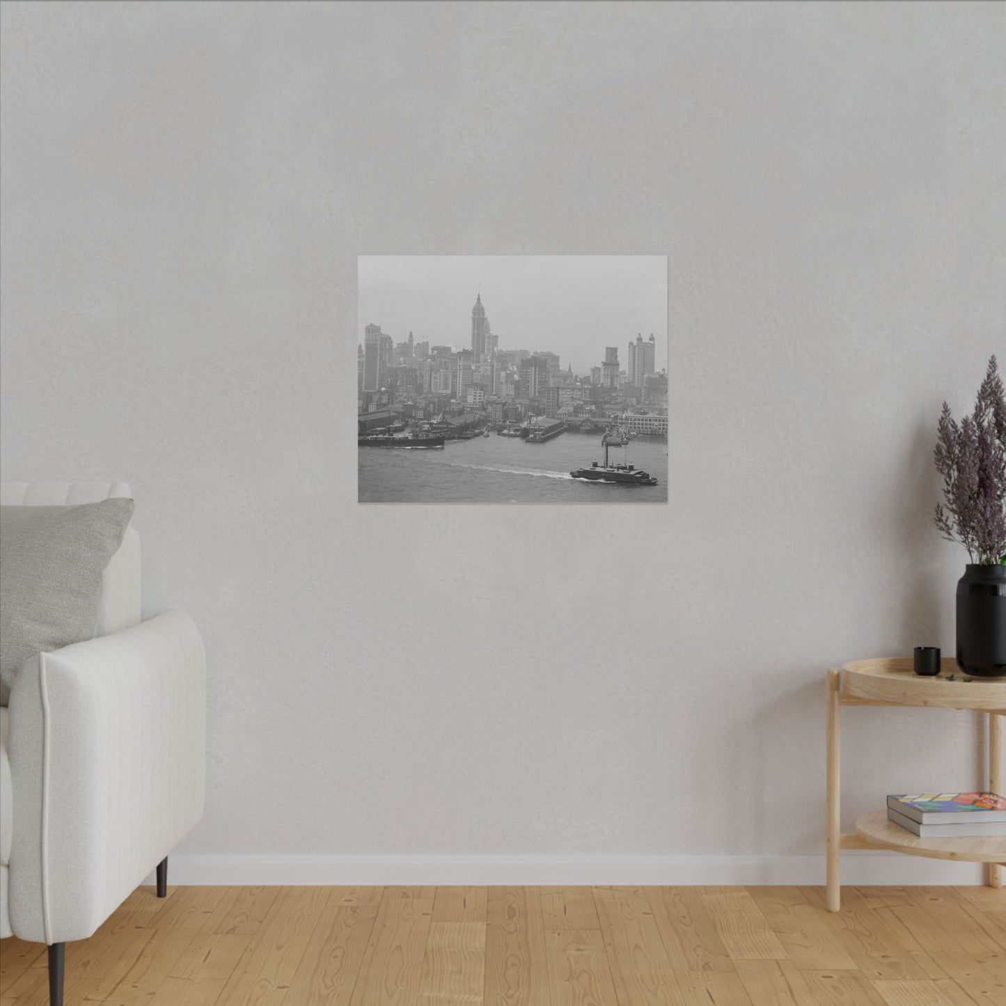 Vintage NYC Harbor Photo Canvas Print