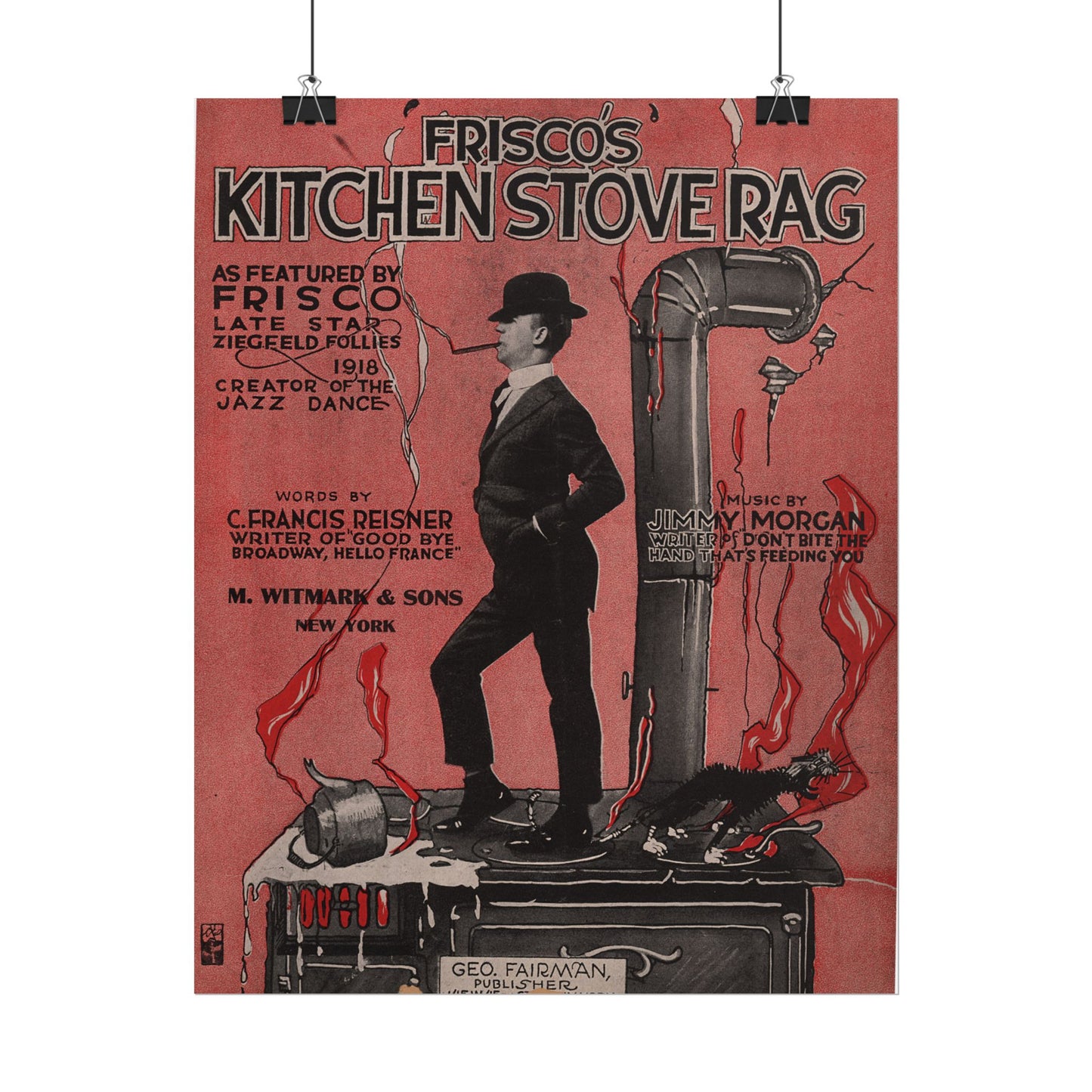 Frisco's Kitchen Stove Rag Rolled Poster