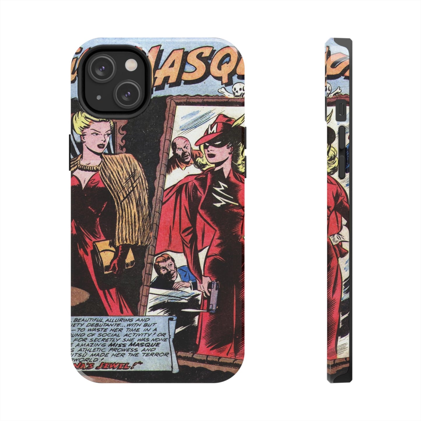 Vintage Chic Miss Masque Durable Phone Cases - Old School Male 