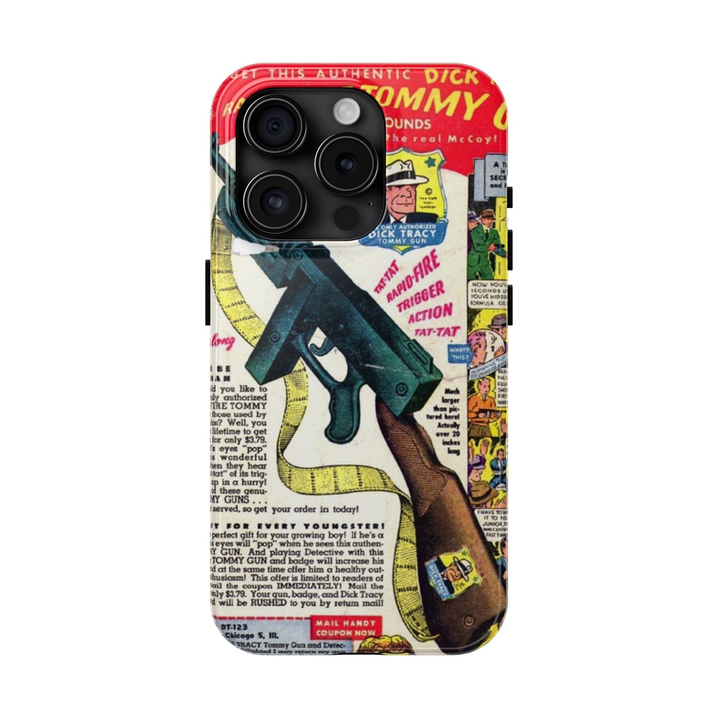 Dick Tracy Tommy Gun Vintage-Inspired Tough Phone Cases - Old School Male 