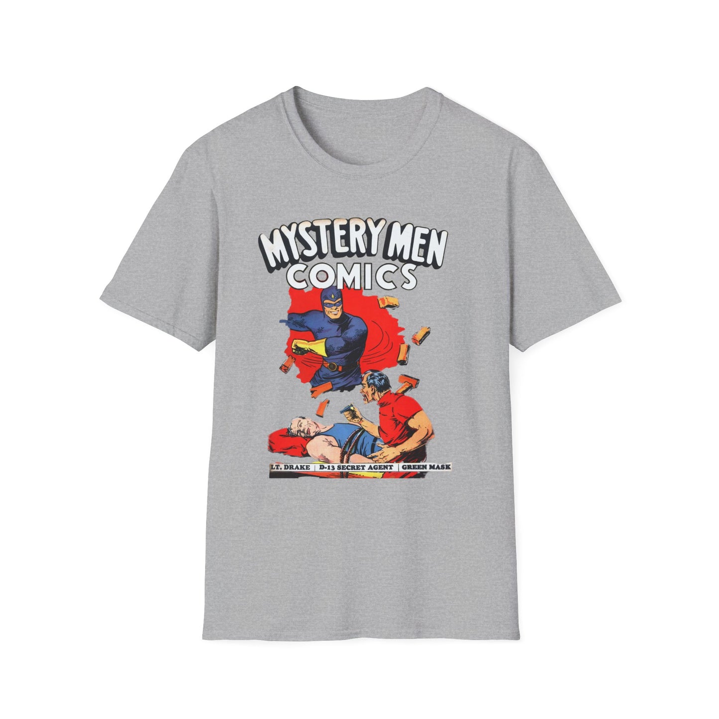 Retro Comics T-Shirt - Nostalgic Mystery Men Tee in Soft 100% Cotton, Perfect for Pop Culture Fans