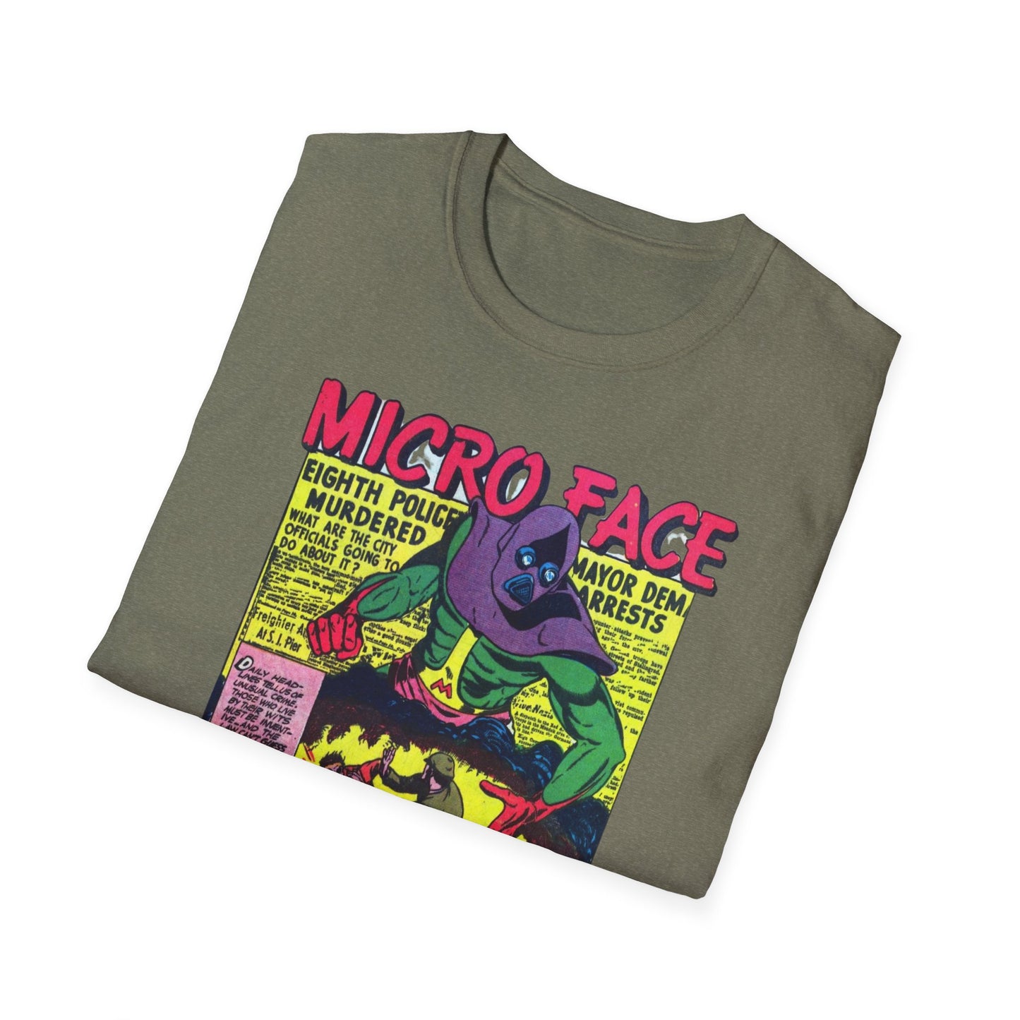 Retro Micro Face Comic Character T-Shirt - Fun Unisex Tee Made With 100% Cotton