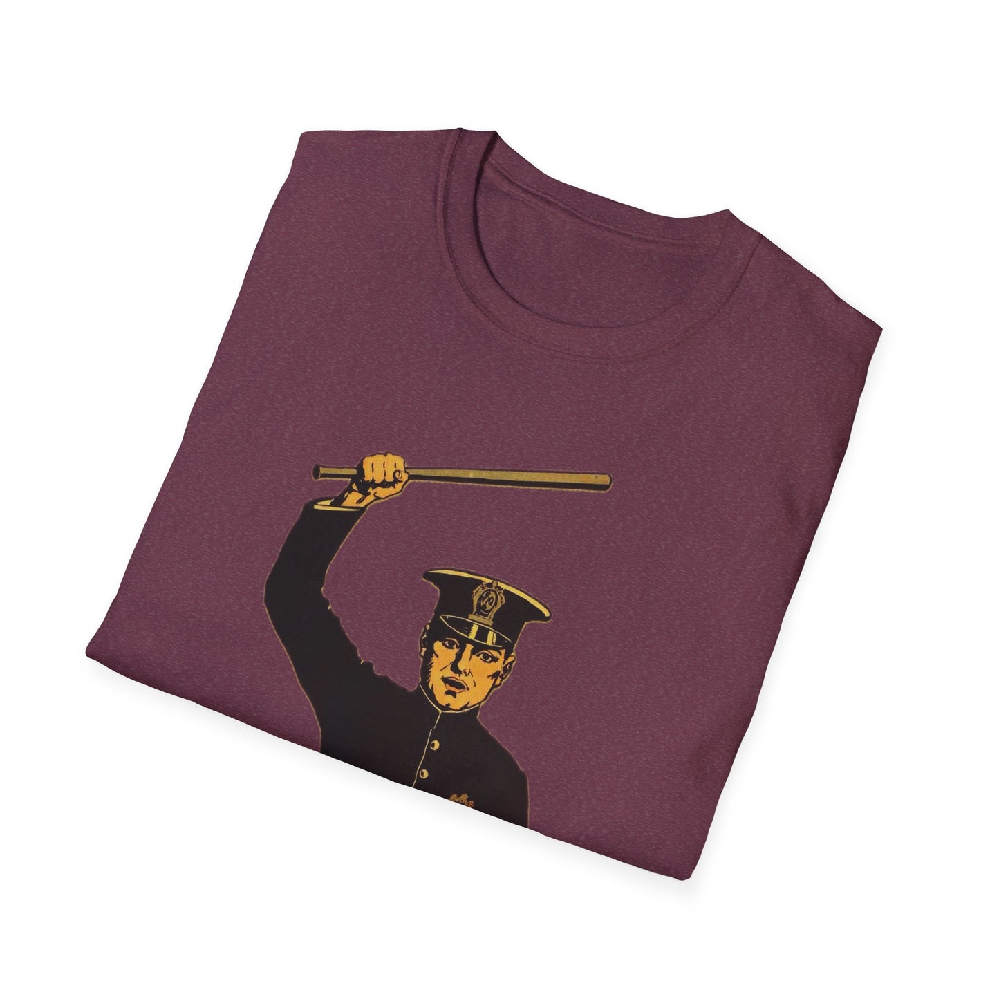 Vintage Policeman with Nightstick Unisex Softstyle Tee