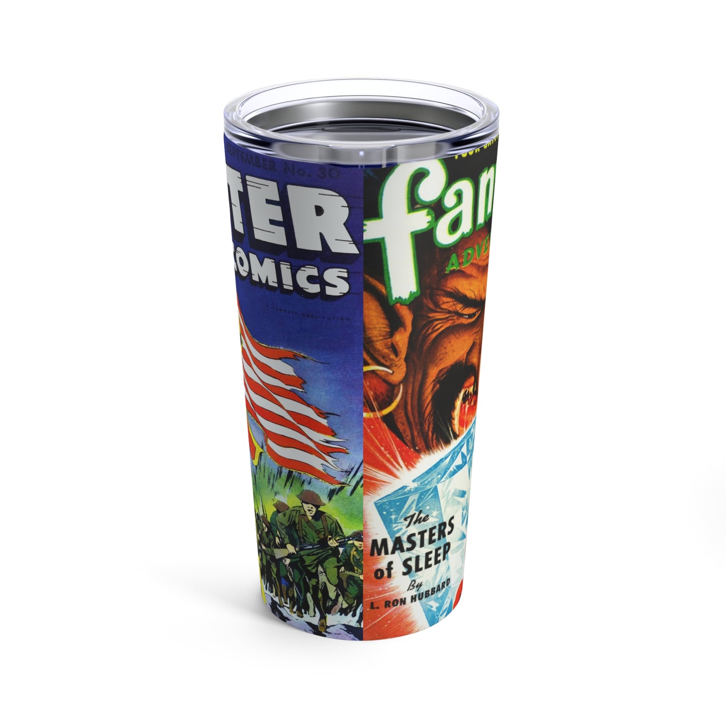 Tumbler 20oz - Retro Comic Book Cover Drink Tumbler - Old School Male 