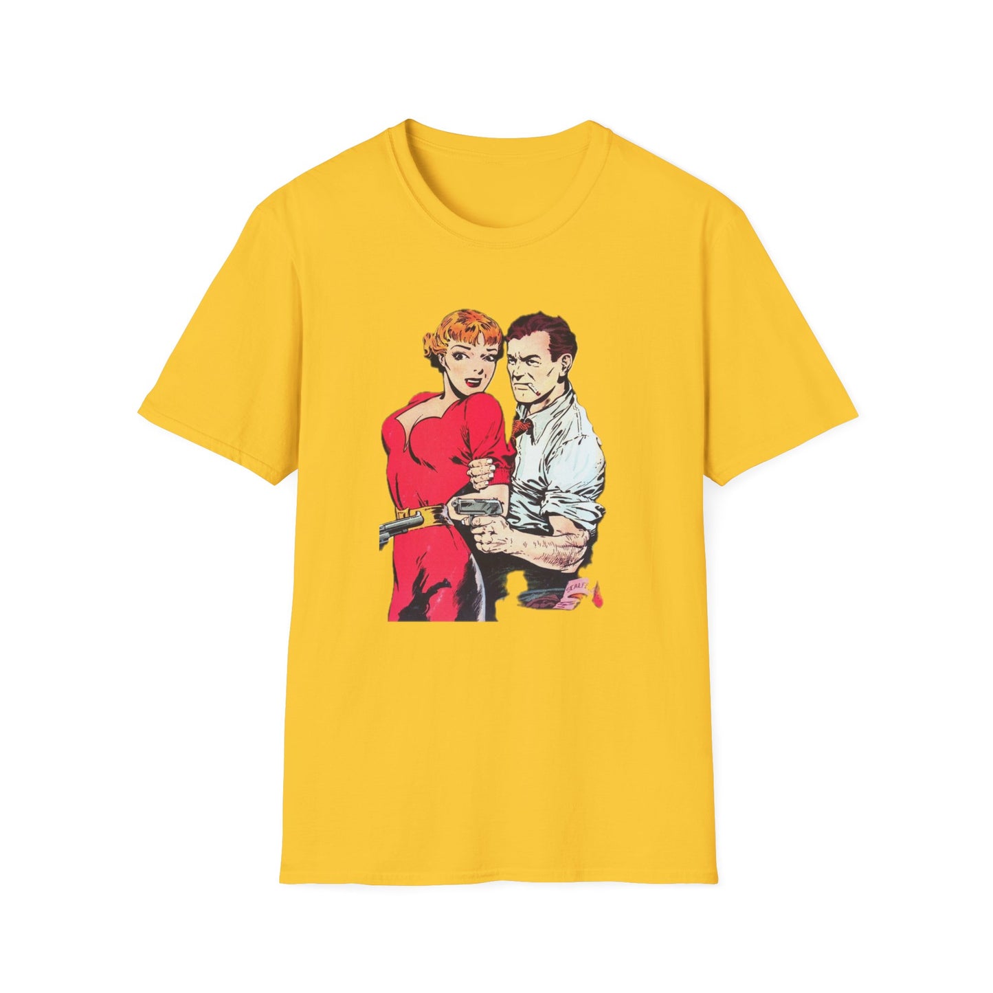 Vintage Comic Style Unisex T-Shirt Featuring Dynamic Duo