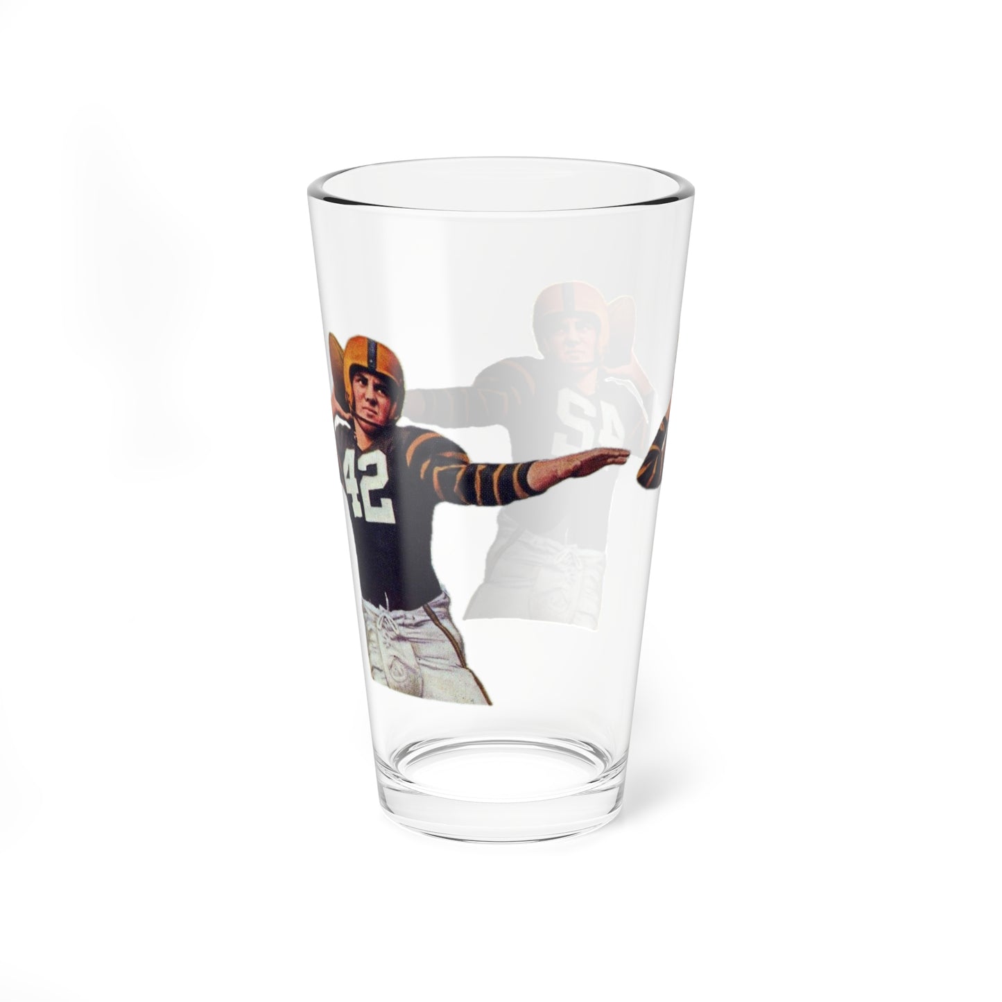 Retro Football Player Pint Glass, 16oz