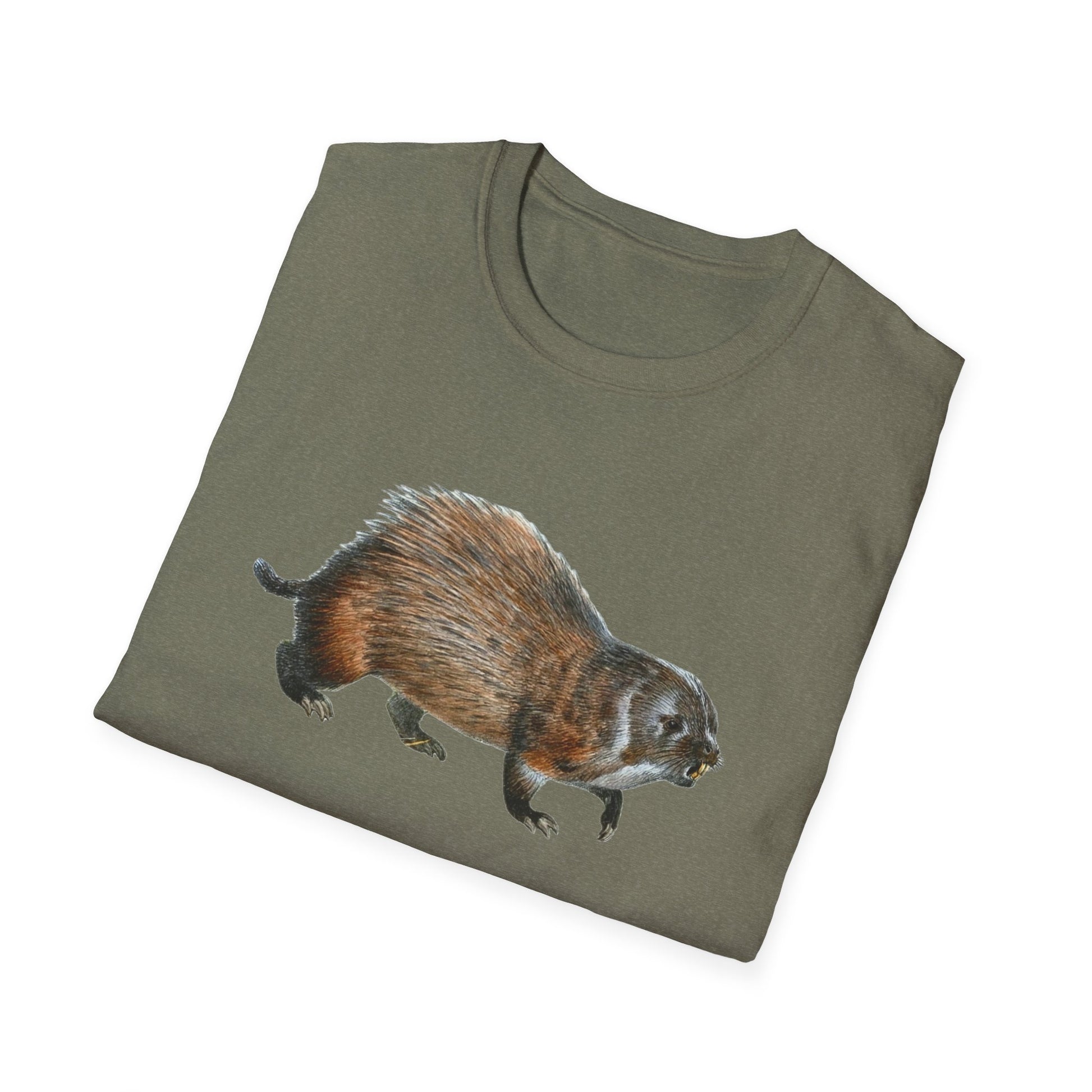 Vintage-inspired Unisex Soft Cotton Beaver Tee - Old School Male 