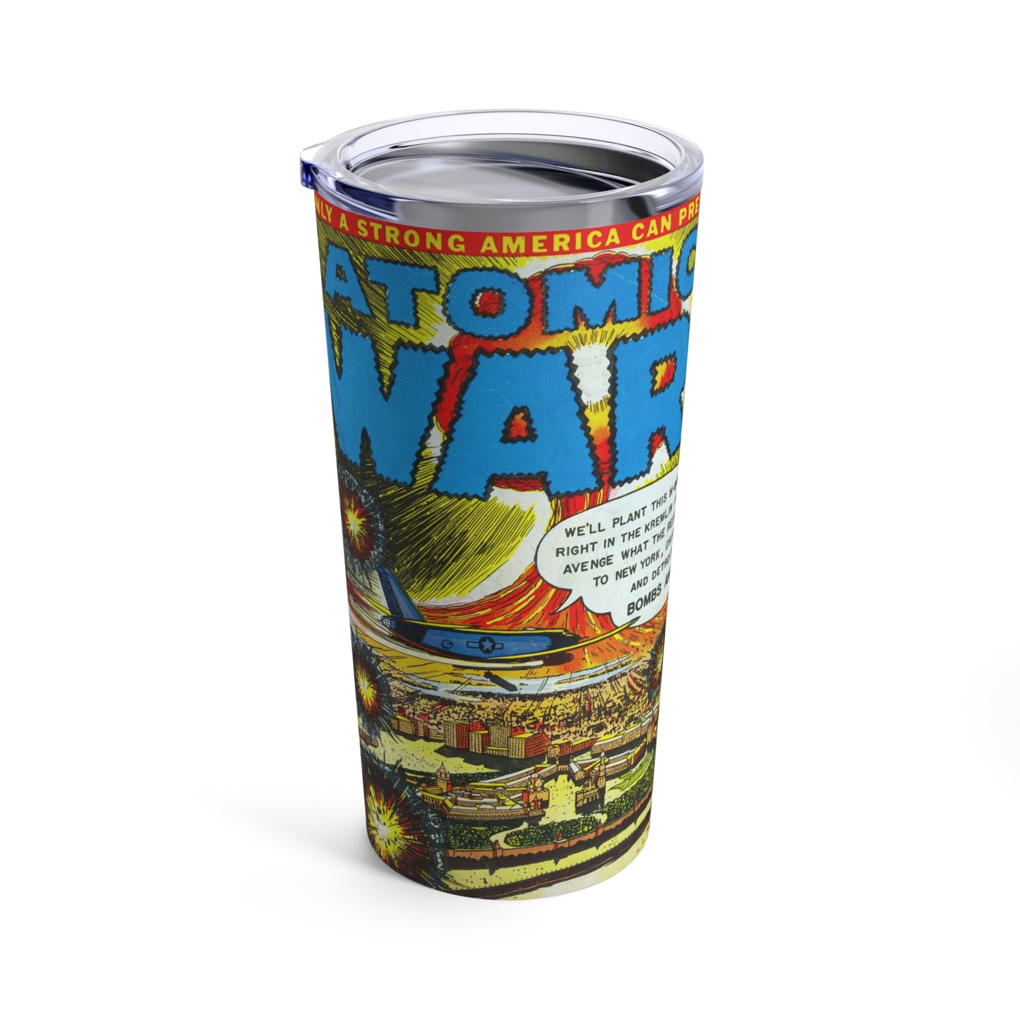 Vintage Atomic Warfare Insulated Tumbler 20oz - Old School Male 