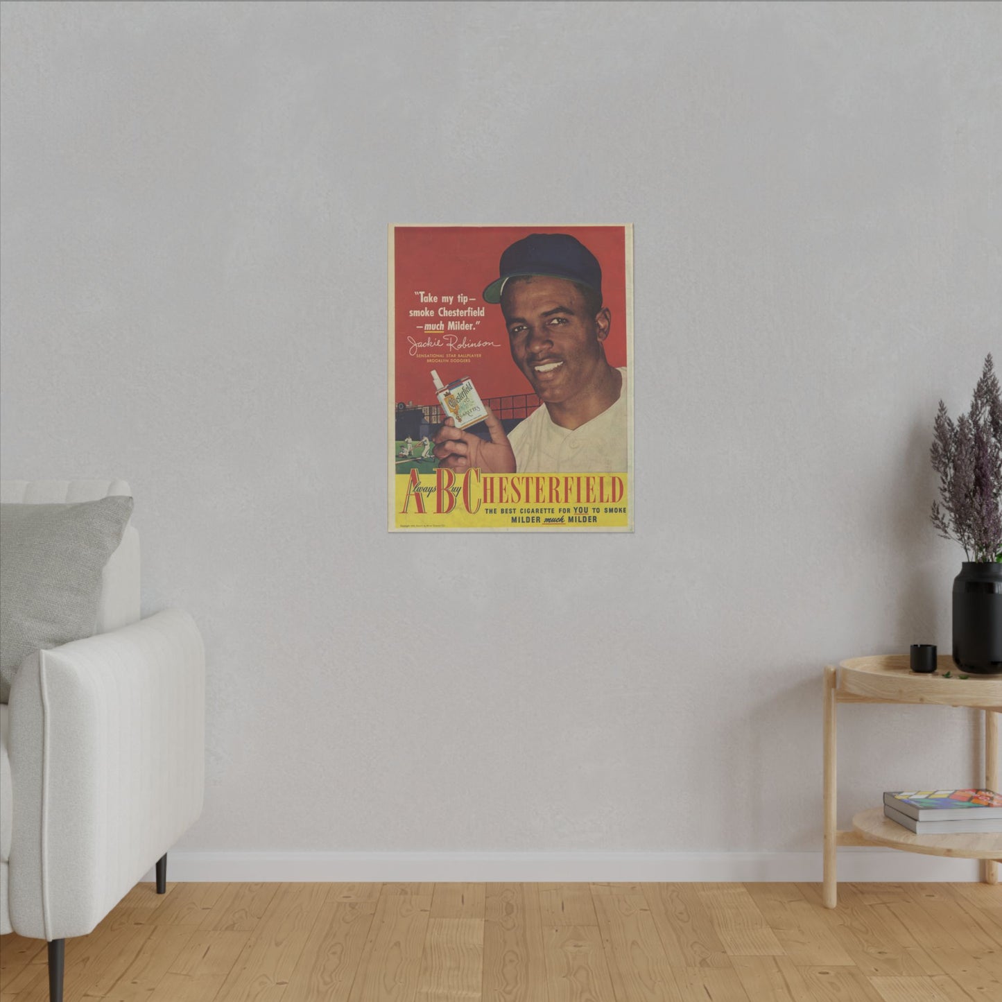 Canvas Print - Jackie Robinson Cigarette Ad Vintage Art