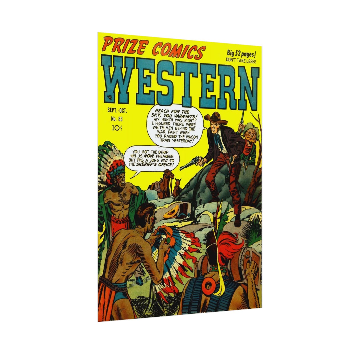 Retro Prize Comics Western Cover Rolled Poster