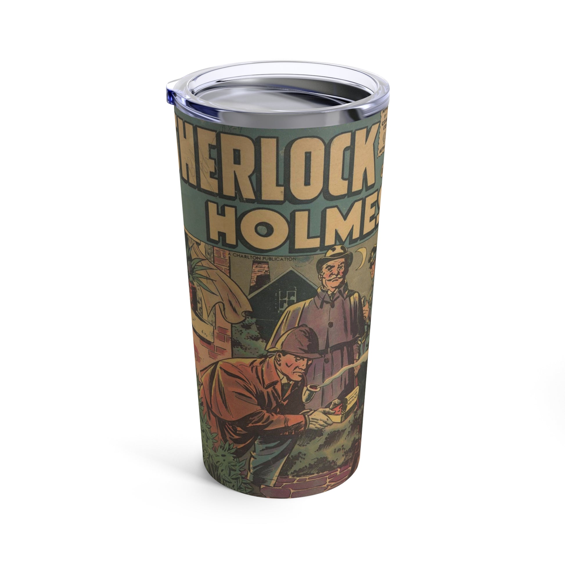 20oz Tumbler - Retro Sherlock Holmes Comic Cover Design - Old School Male 