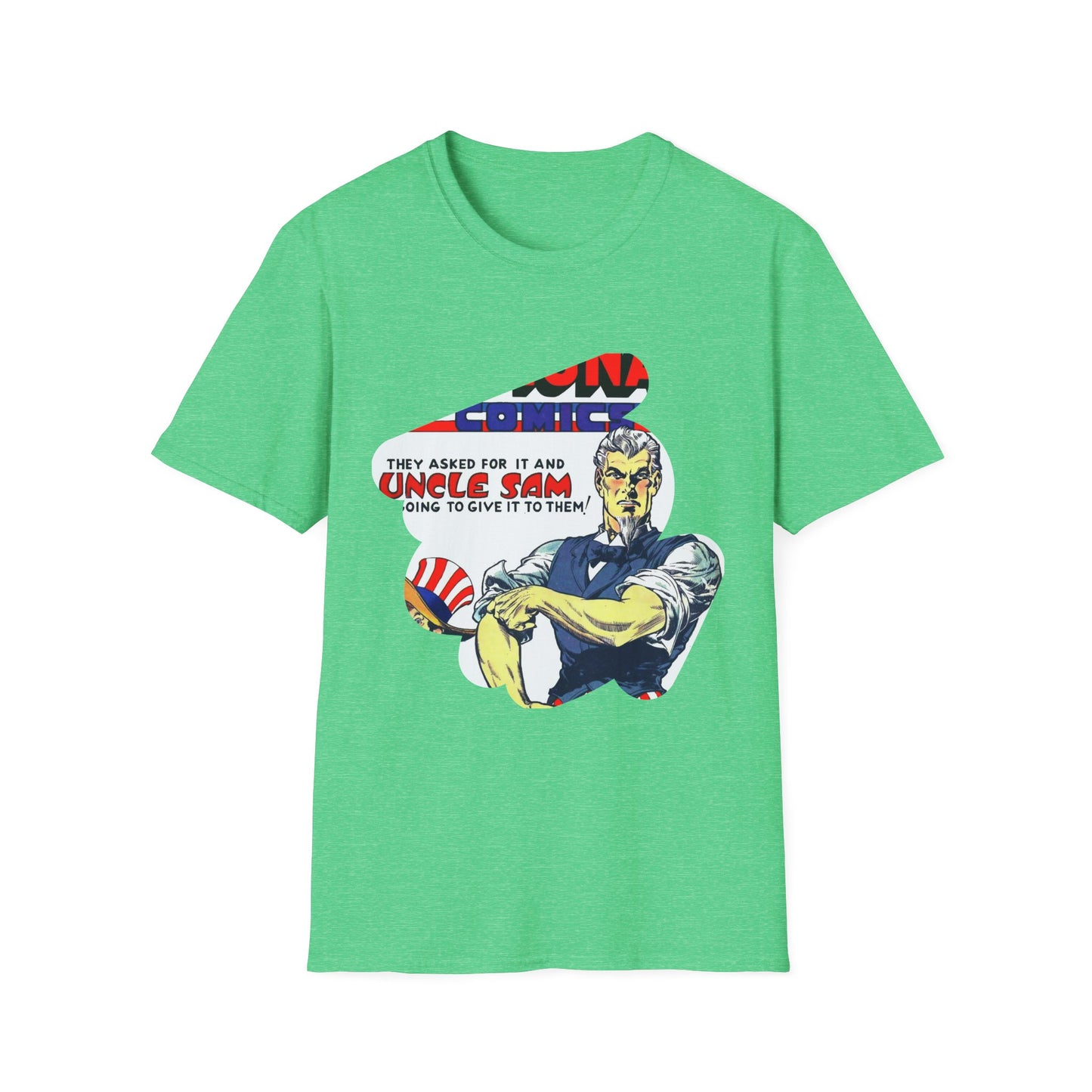 Vintage Comic Book Art Unisex Soft-Style Tee - Old School Male 