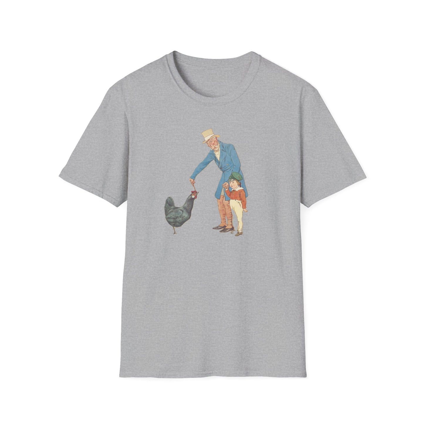 Nostalgic Grandfather-Granddaughter Chicken Feeding Tee