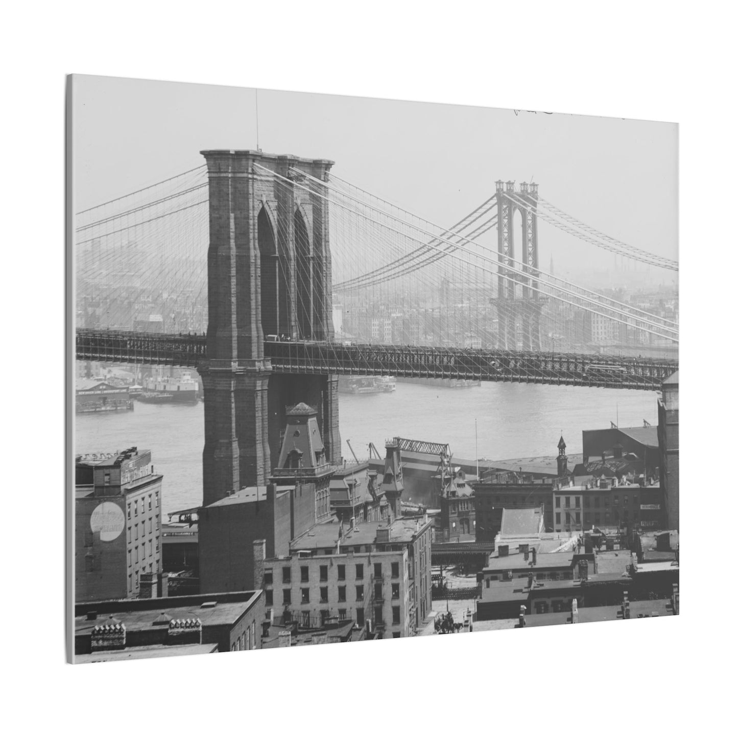 NYC Skyline with the Brooklyn Bridge Canvas Wall Art