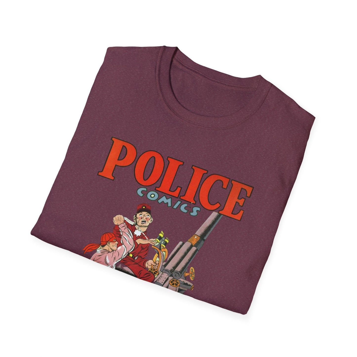 Vintage Retro Police Comics T-Shirt - 100% Cotton, Eco-Friendly, Perfect for Comic Fans