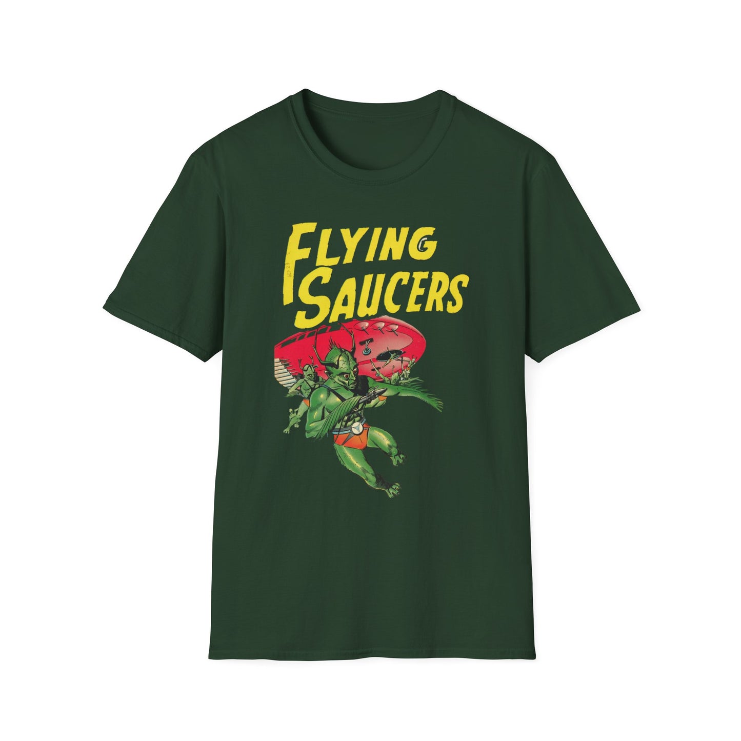 Vintage Sci-Fi T-Shirt - 100% Cotton Unisex Tee with Iconic Flying Saucers Design