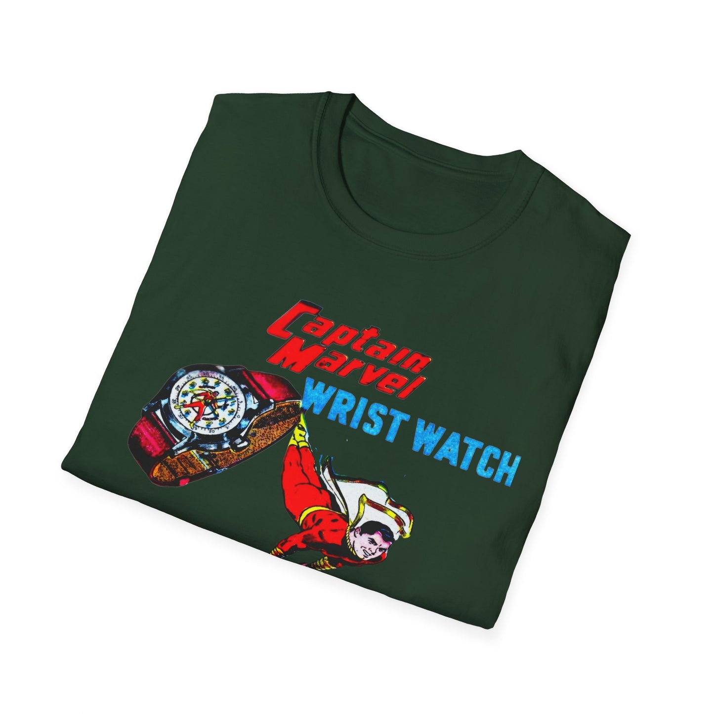 Retro Vintage T-Shirt: 1948 Captain Marvel Wristwatch Ad Unisex Softstyle Tee