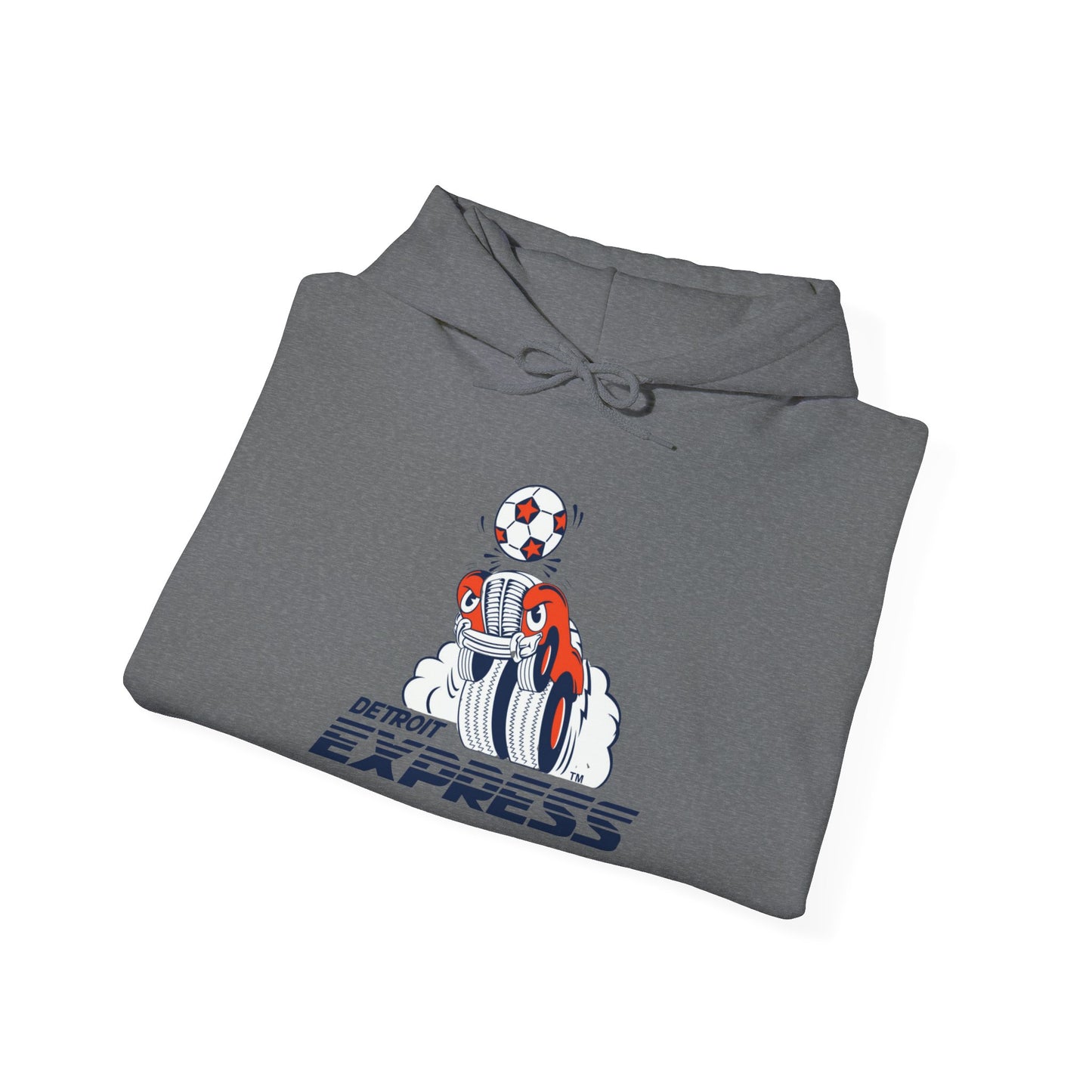 Retro Memphis Express Soccer Hoodie - Cozy 50/50 Cotton Blend, Kangaroo Pocket & Adjustable Hood