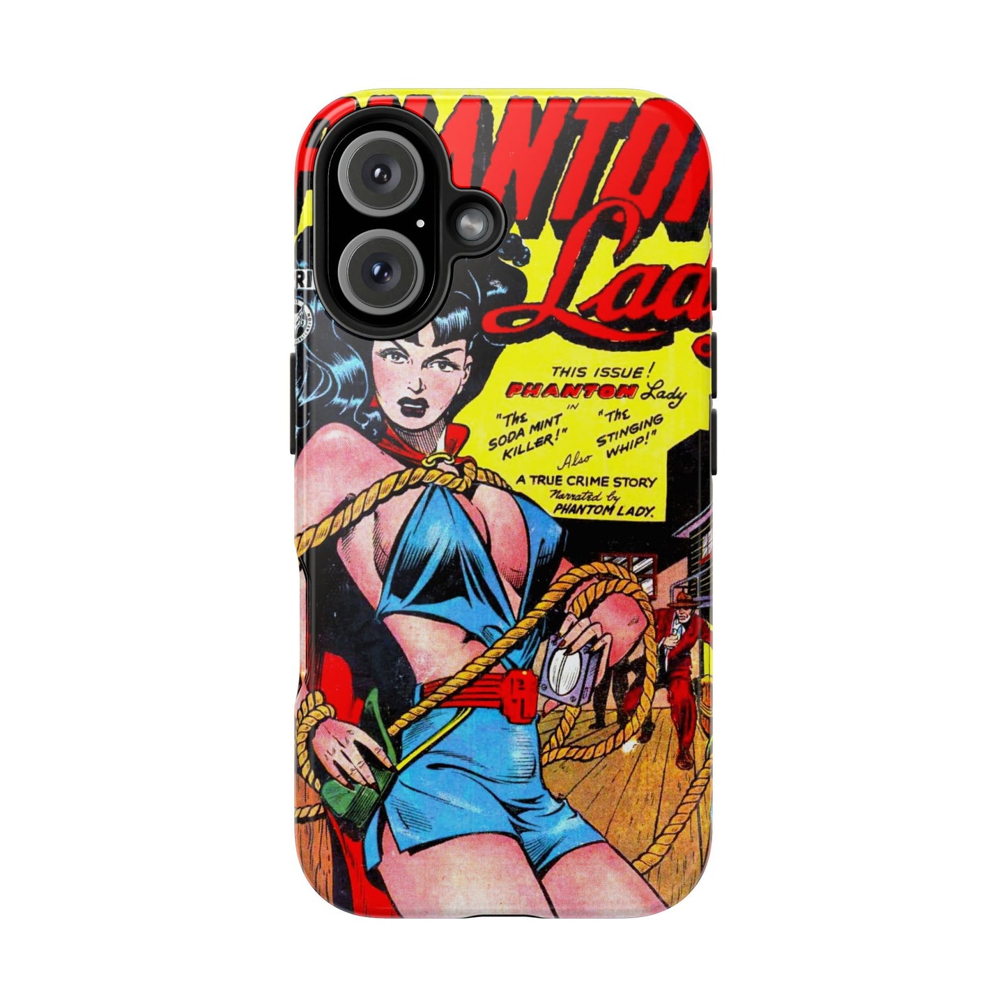 Vintage Phantom Lady Comic Book Phone Cover - Old School Male 