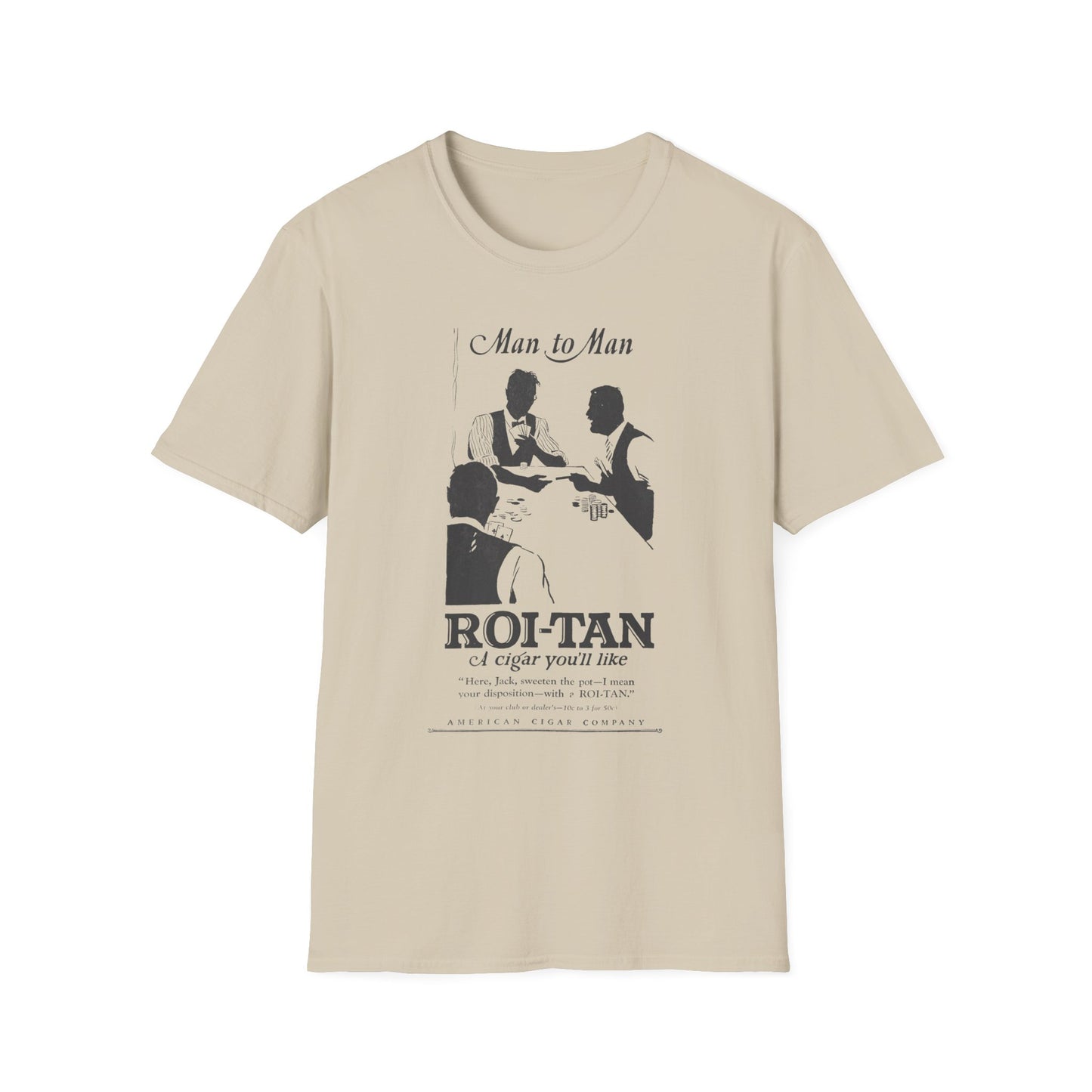 Light Up Your Style: Vintage Roi-Tan Cigar T-Shirt For Laid-Back Loungers!