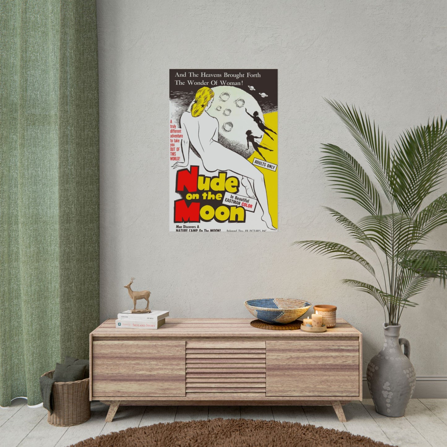 Retro 'Nude on the Moon' Film Poster Print