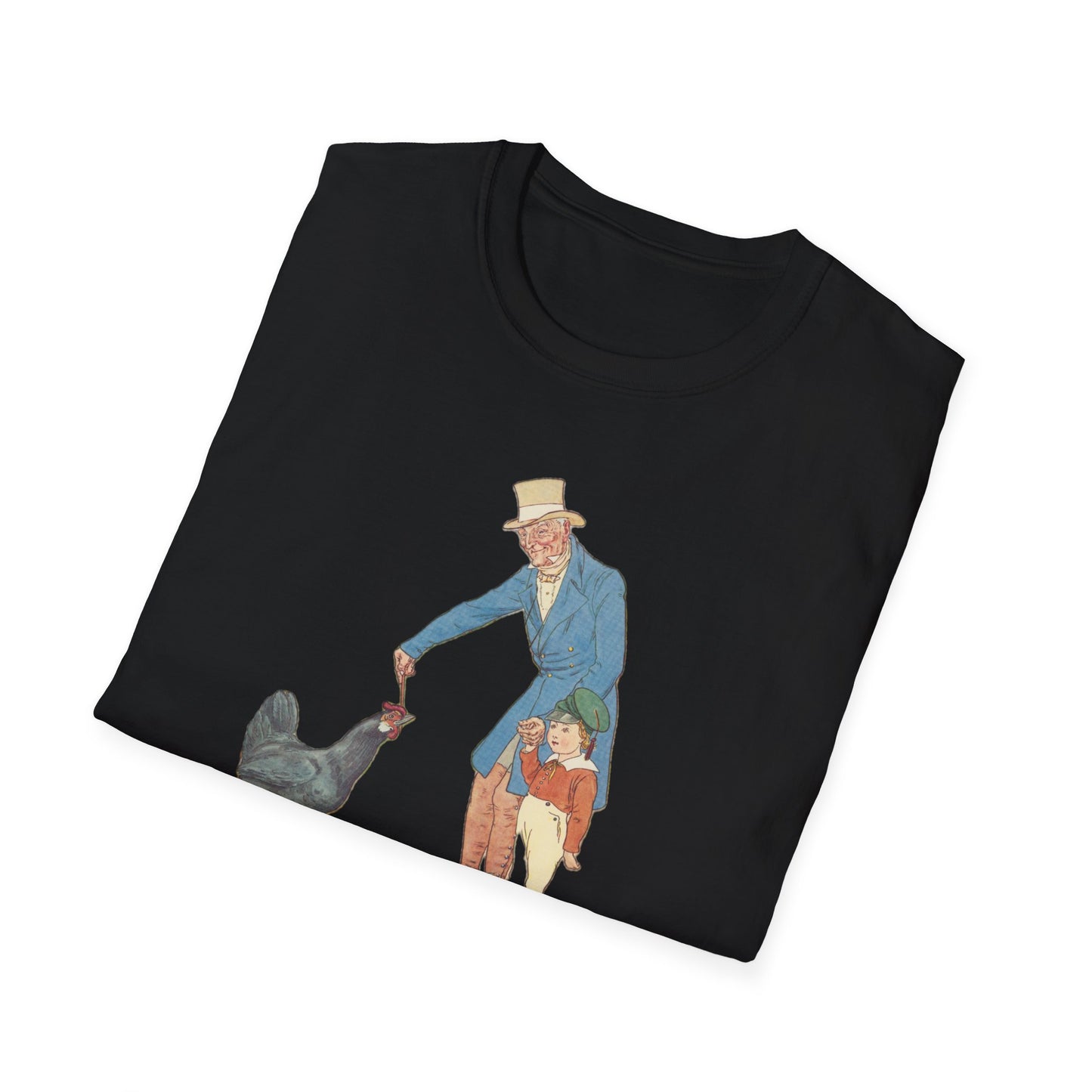 Nostalgic Grandfather-Granddaughter Chicken Feeding Tee