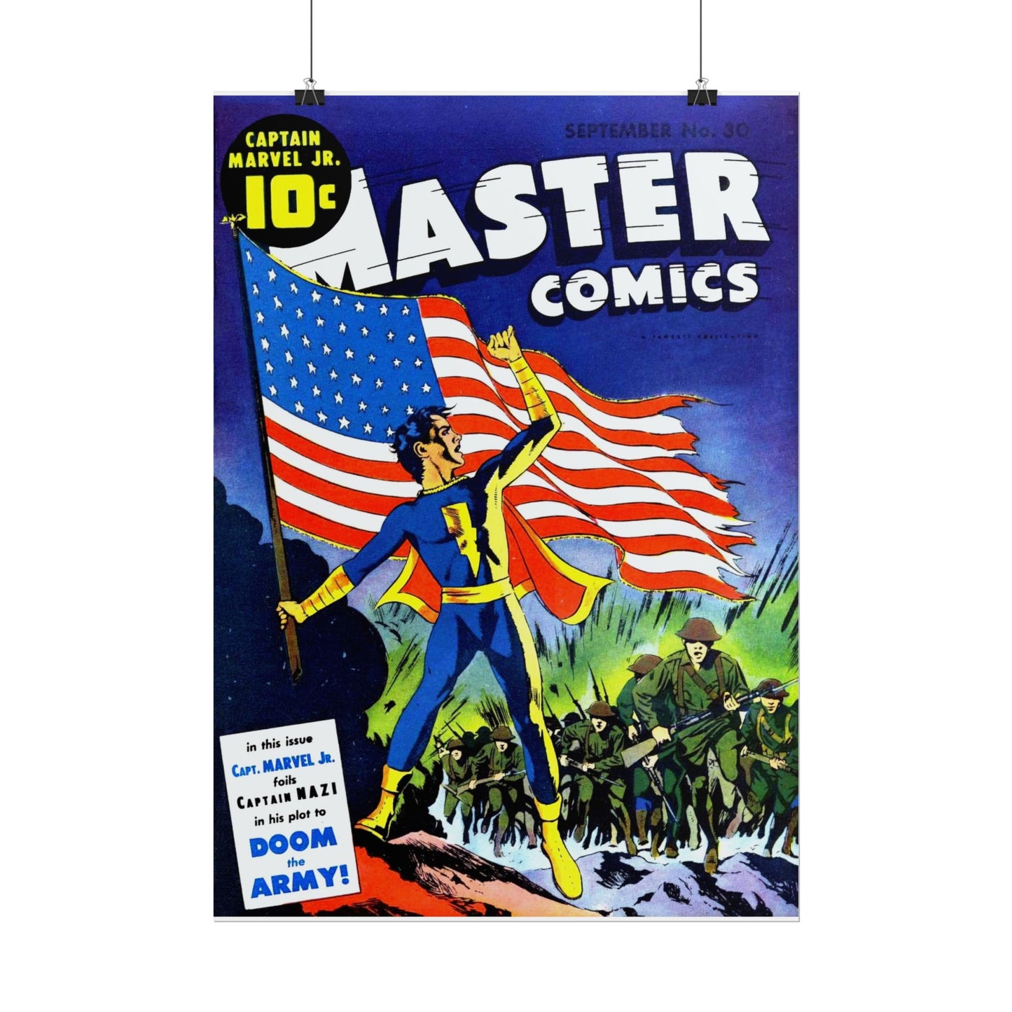 Retro September Number 30 Master Comics Cover Poster