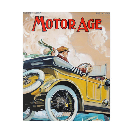 Vintage Motor Age Magazine Canvas Print - Old School Male 