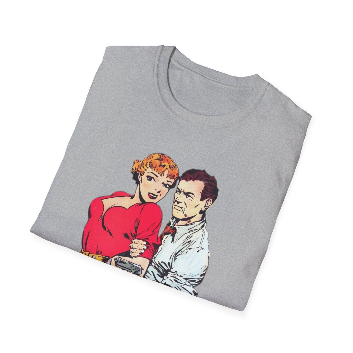 Vintage Comic Style Unisex T-Shirt Featuring Dynamic Duo