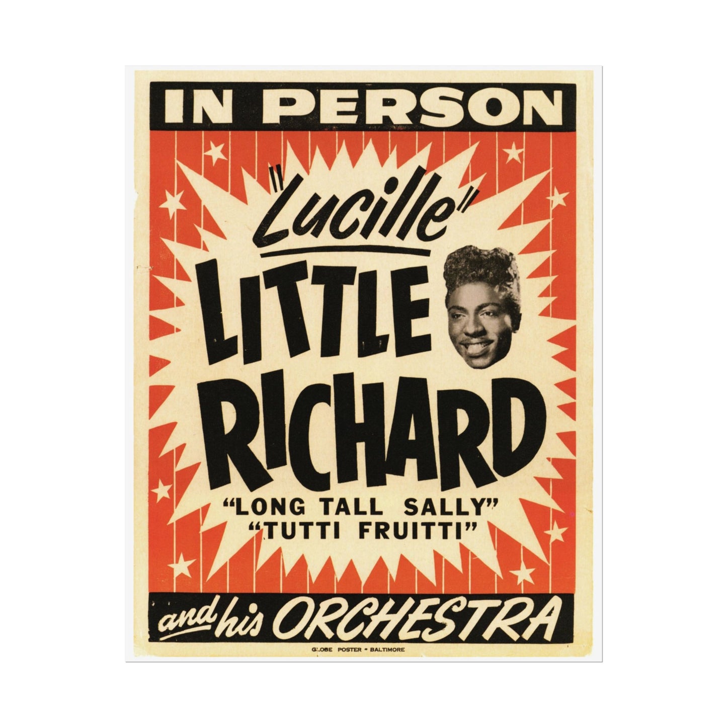 Retro Little Richard Concert Poster Poster Print - Old School Male 