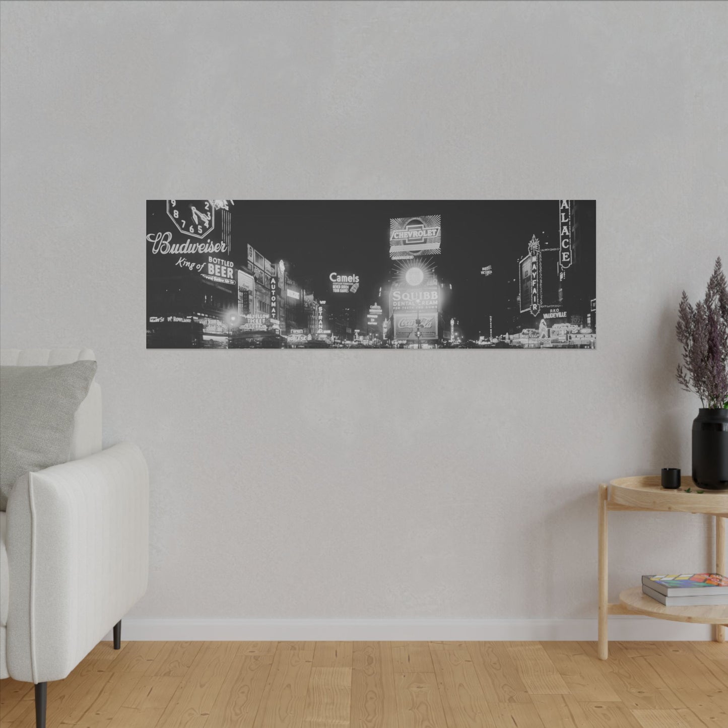 Nighttime Elegance: Vintage Times Square Matte Canvas Print (Multiple Sizes Available)